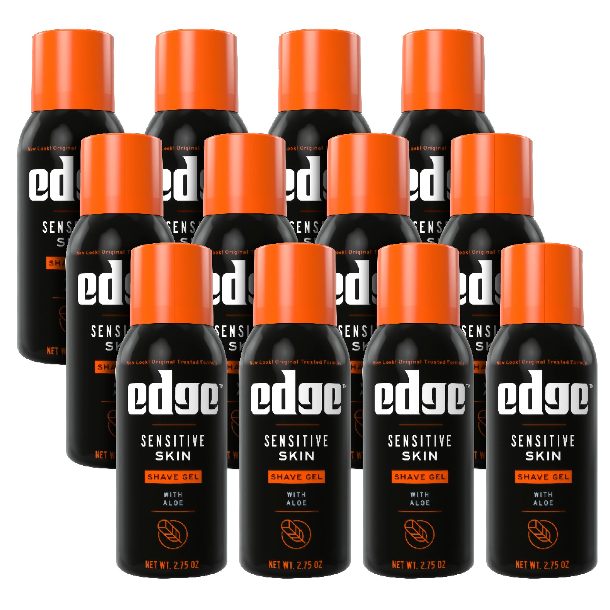 Edge Shaving Gel for Men, Sensitive Skin with Aloe, (12 Pack) - Shave Gel For Men That Moisturizes, Protects and Soothes To Help