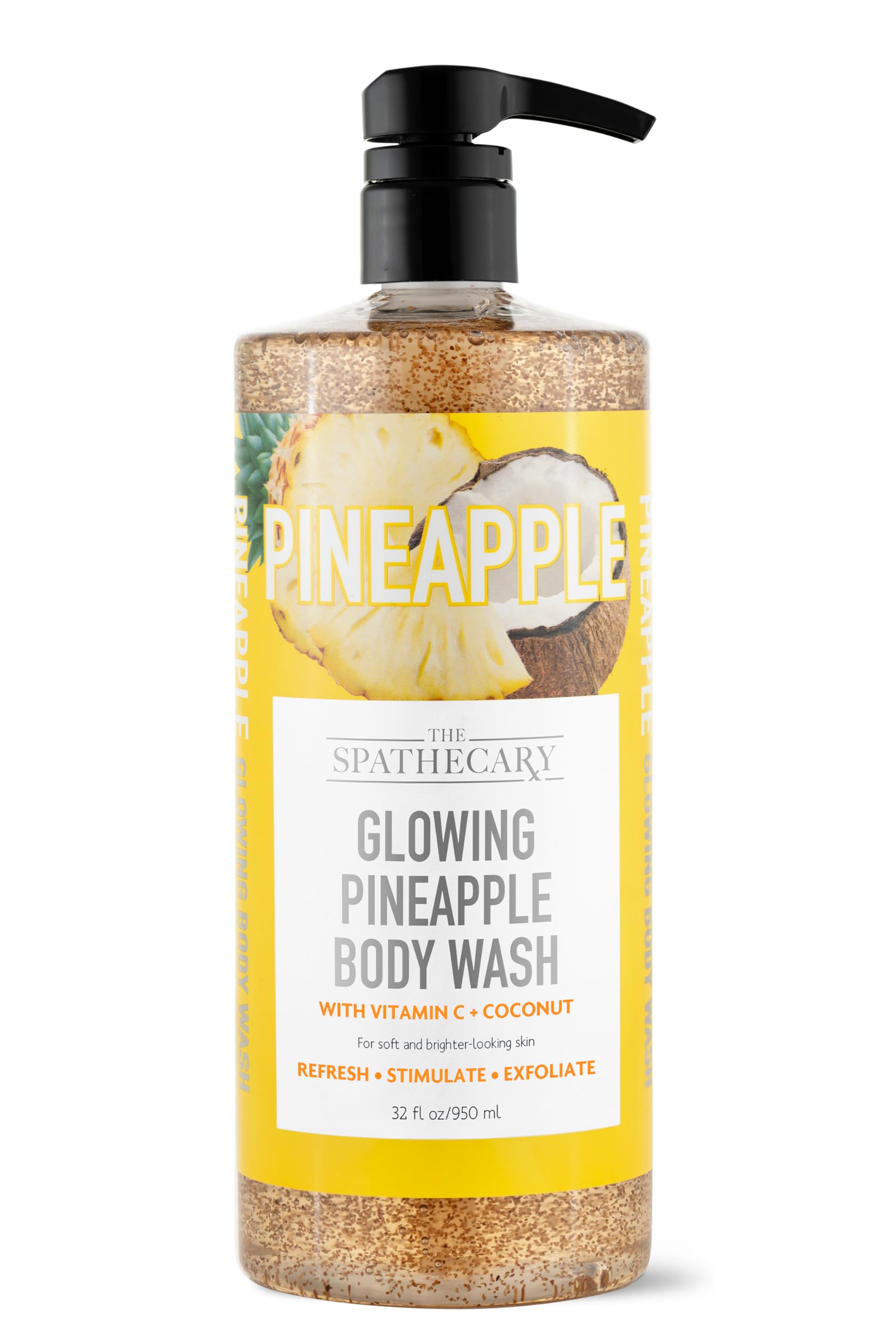 The Spathecary Glowing Pineapple Exfoliating Body Wash with Vitamin C and Coconut, 32 oz