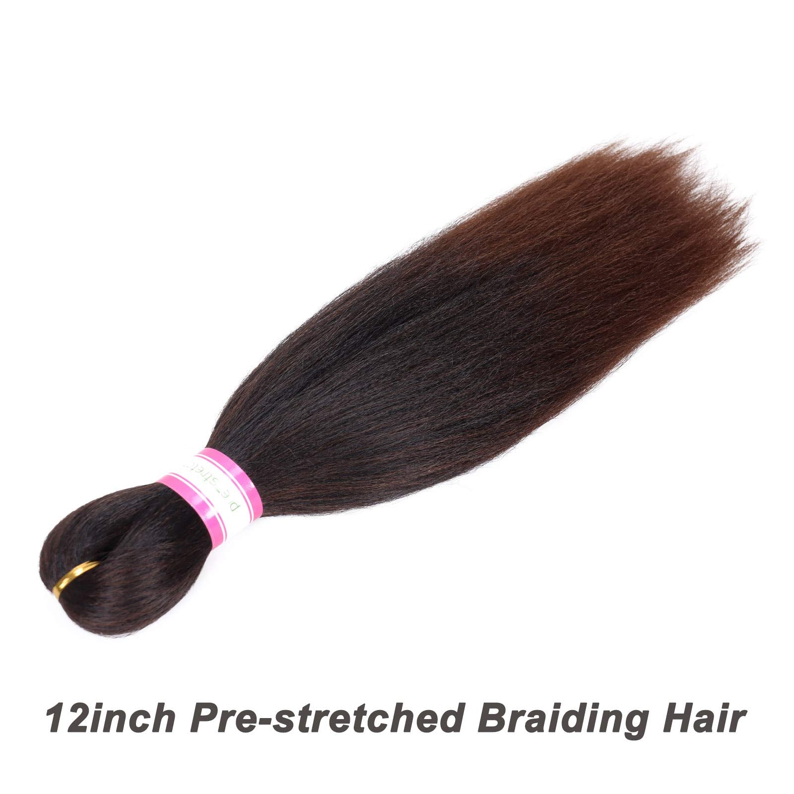 Pre Stretched Braiding Hair 12 Inch 8 Packs Ombre Short Braiding Hair Crochet Braids Natural Easy Braid Hot Water Setting Profes