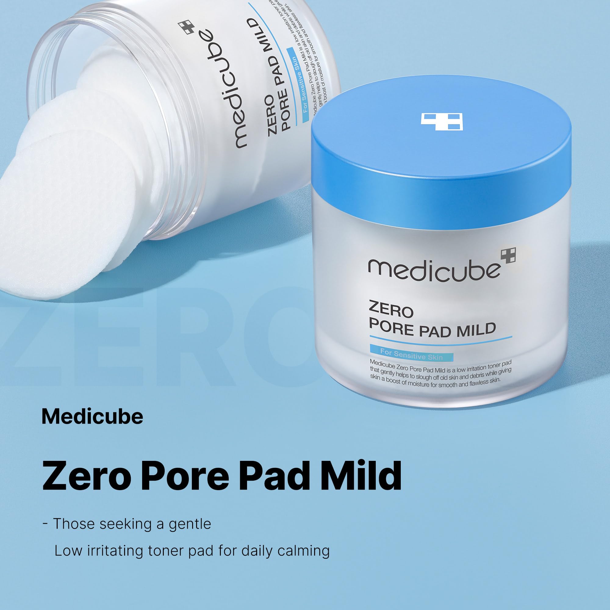 Medicube Zero Pore Pads Mild 2.0 (70 Pads) - Gentle Calming Toner Pads For Exfoliation, Minimizing Pores, And Blackhead Removal