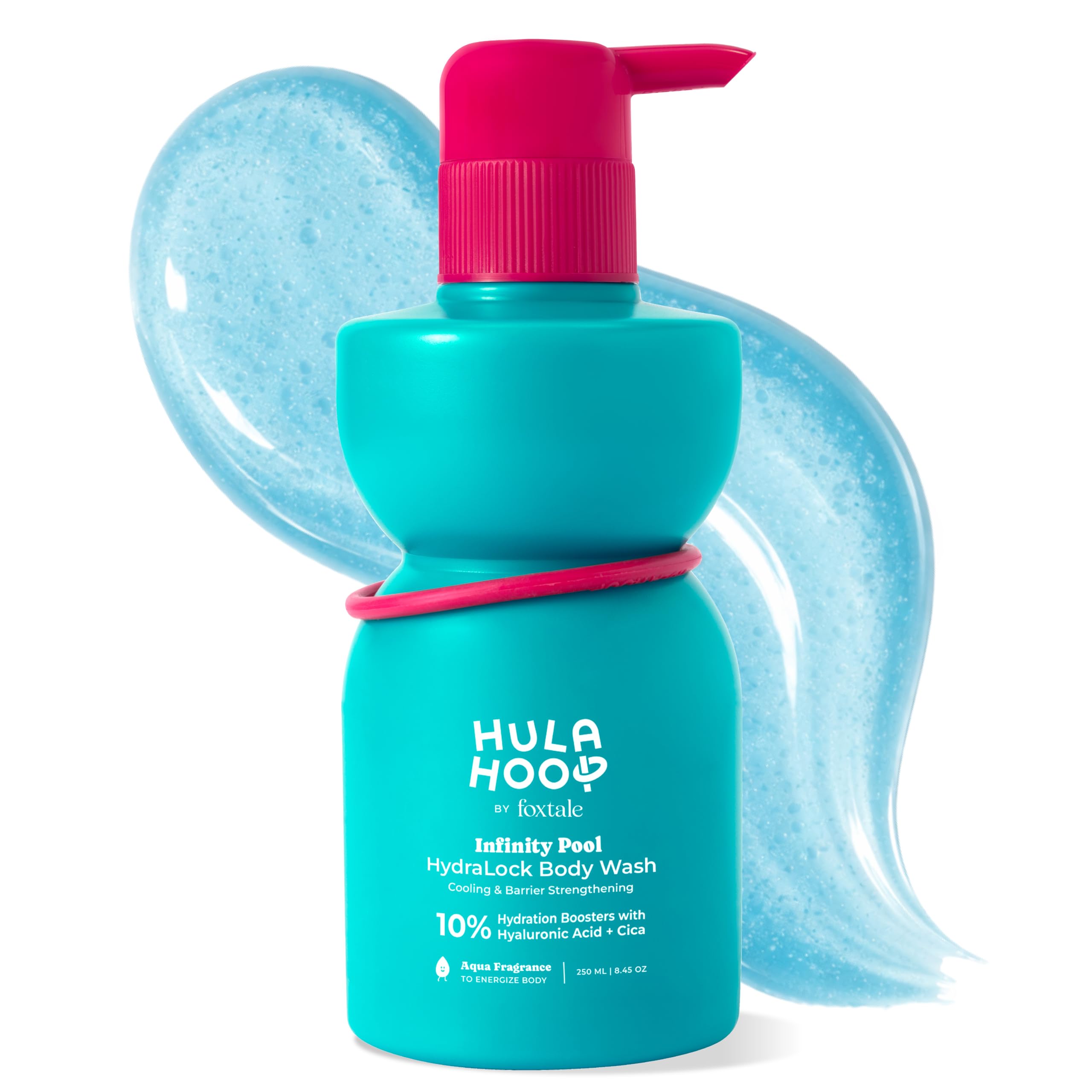 Hula Hoop Hydralock Body Wash By Foxtale| 24Hrs Hydration | Hyaluronic Acid + Cica Extract + Menthol | Cleanses, Hydrates, & Rep