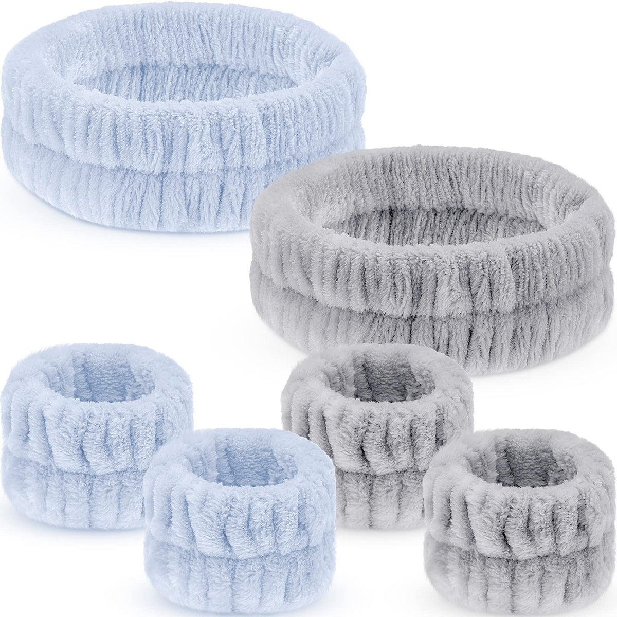 Giegxin 6 Pieces Face Washing Headbands And Wristbands Straps Set For Washing Face Spa Headband Wrist Soft Facial Hairband, Adju