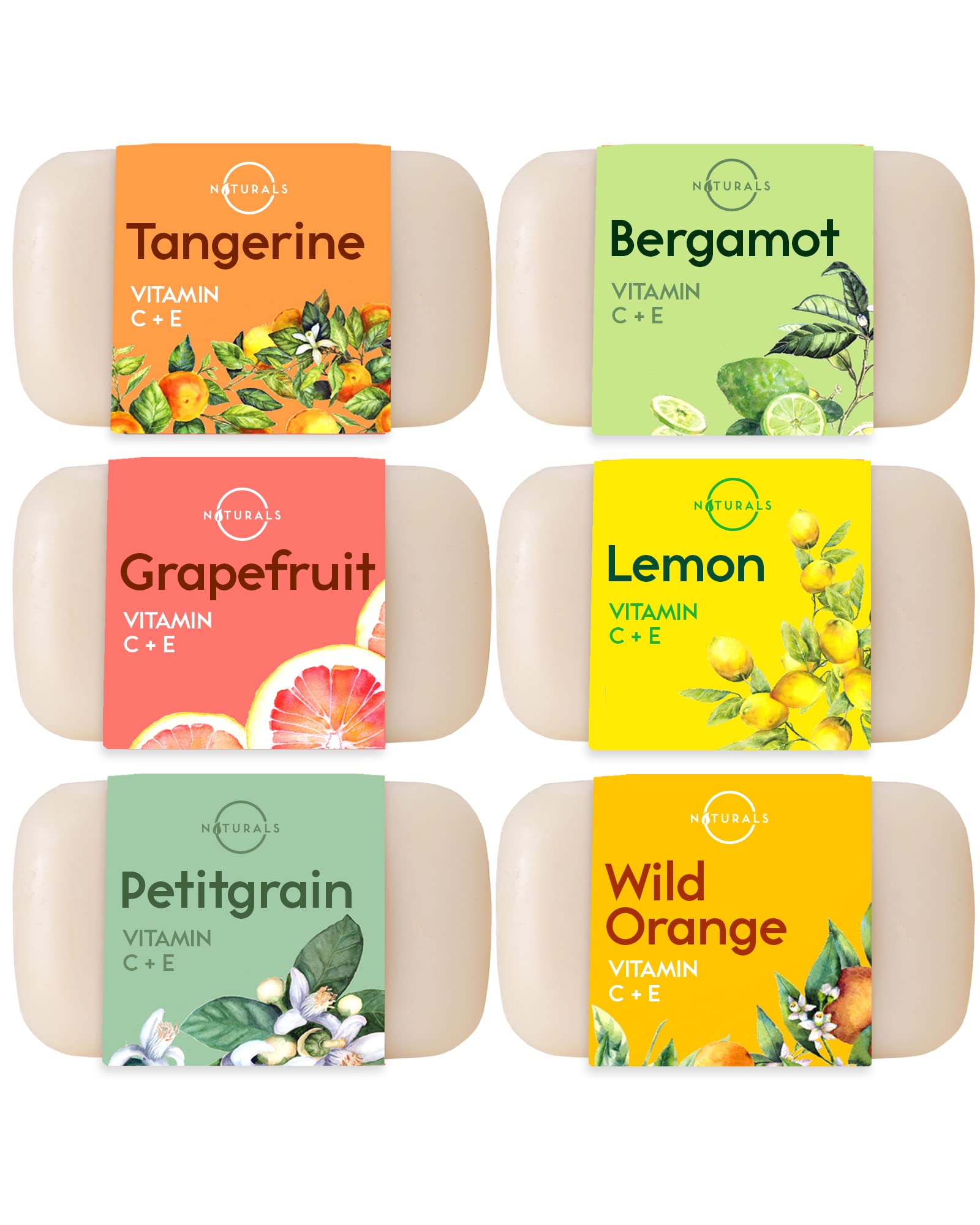 O Naturals 100% Natural Bar Soap - Assorted 6 PcS Soap gift Set - Organic Ingredients & Essential Oils - Spa gifts for Women & M