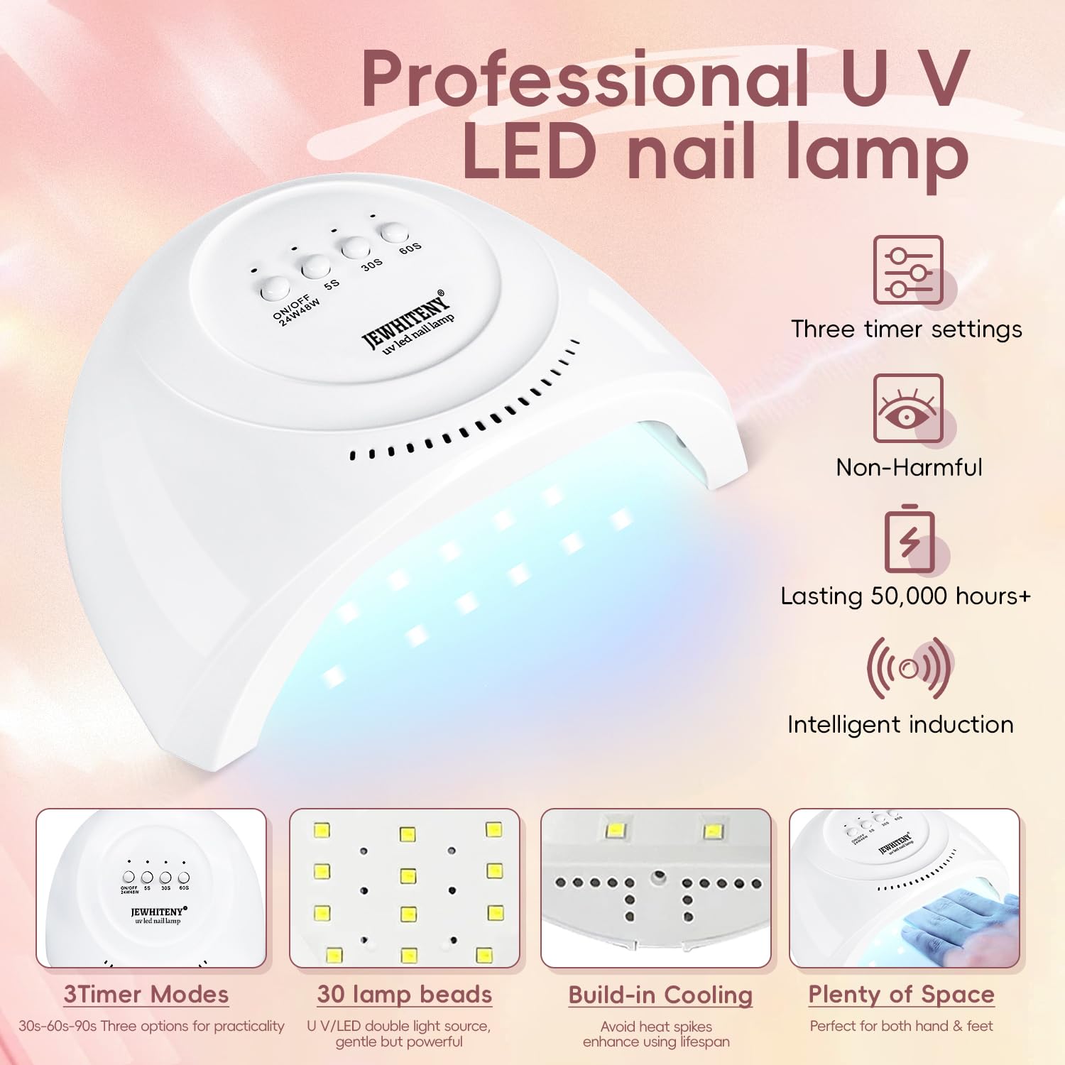 JEWHITENY Poly Gel Nail Kit with 120W LED Lamp, 14 Colors, Acrylic, All-in-One French Design, Includes 30ml Slip Solution