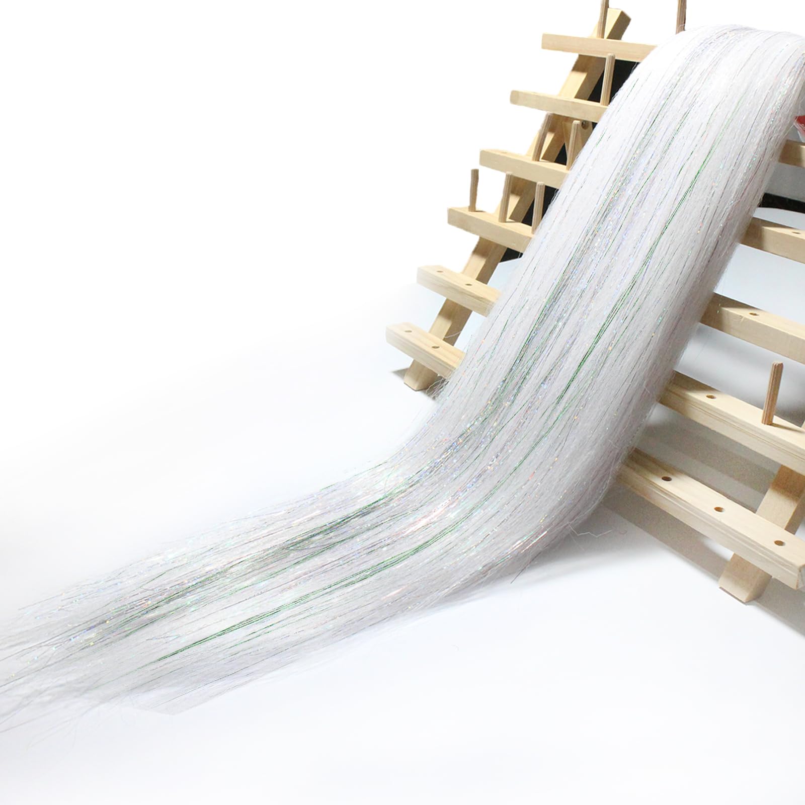 Run Shui Cream White Mix Tinsel Pre Stretched Braiding Hair 2 Packs Pre Feathered Braid Hair Extensions 30 Inches Kanekalon Hair