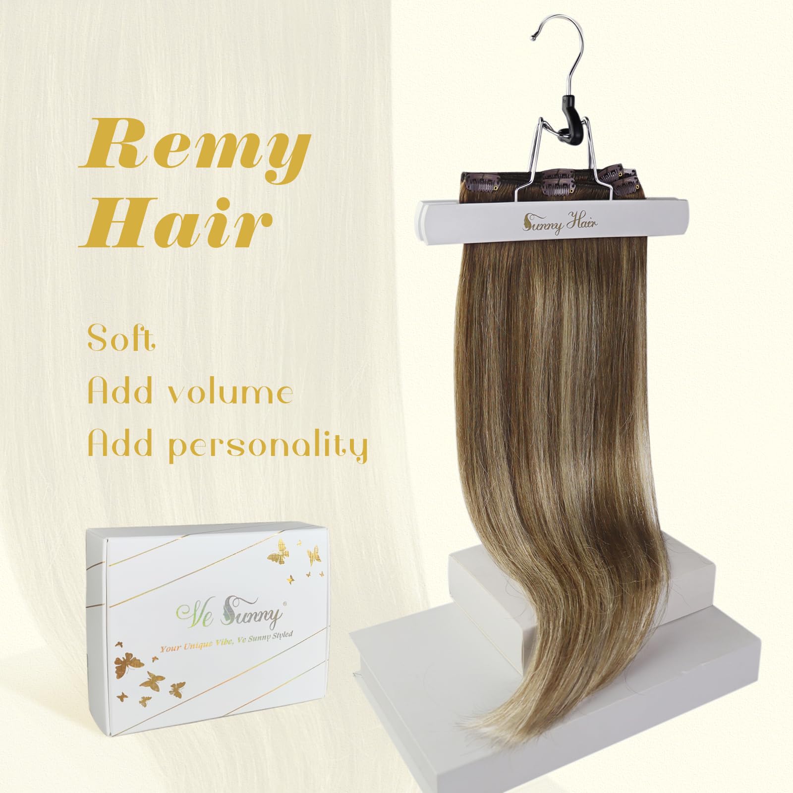 Ve Sunny Balayage Clip In Hair Extensions Human Hair Clip In Extensions Brown Blonde Clip In Ombre Hair Extensions Chestnut Brow