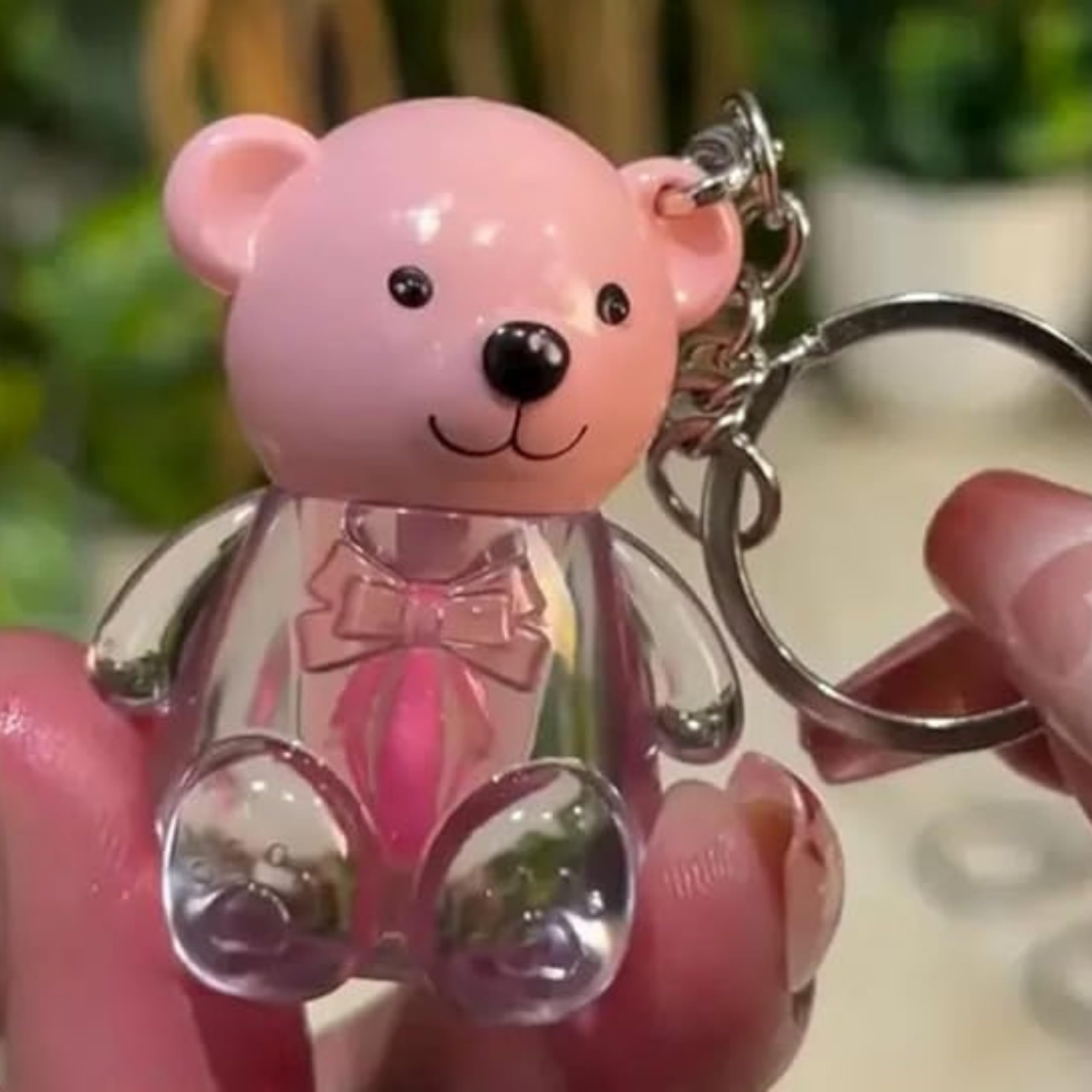 Teddy Bear Lip Gloss With Keychain  Cute & Portable Mini Lip Balm For Kids & Girls | Moisturizing Glossy Tint | Fun Birthday Gi