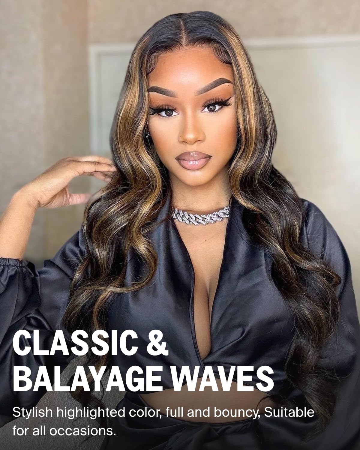 Megalook Highlight Ombre Hd 13X4 Lace Front Wigs Human Hair Pre Plucked 200% Density Balayage Wig Human Hair Body Wave Lace Fron