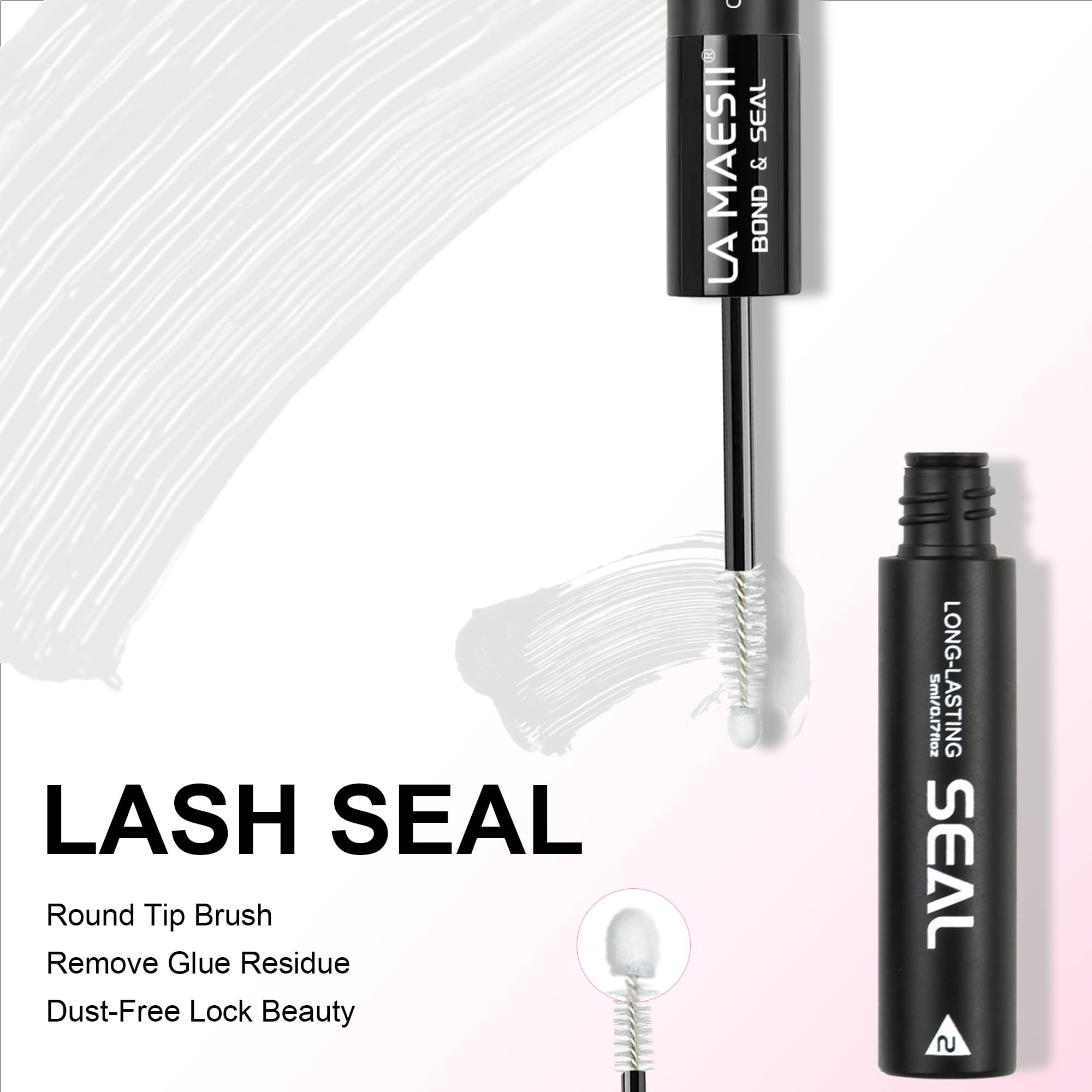 La Maesii Lash Cluster Glue - Waterproof Bond & Seal, 10ml, Latex Free, Long-Lasting 72H, Model BS, Perfect for Eyelash Clusters