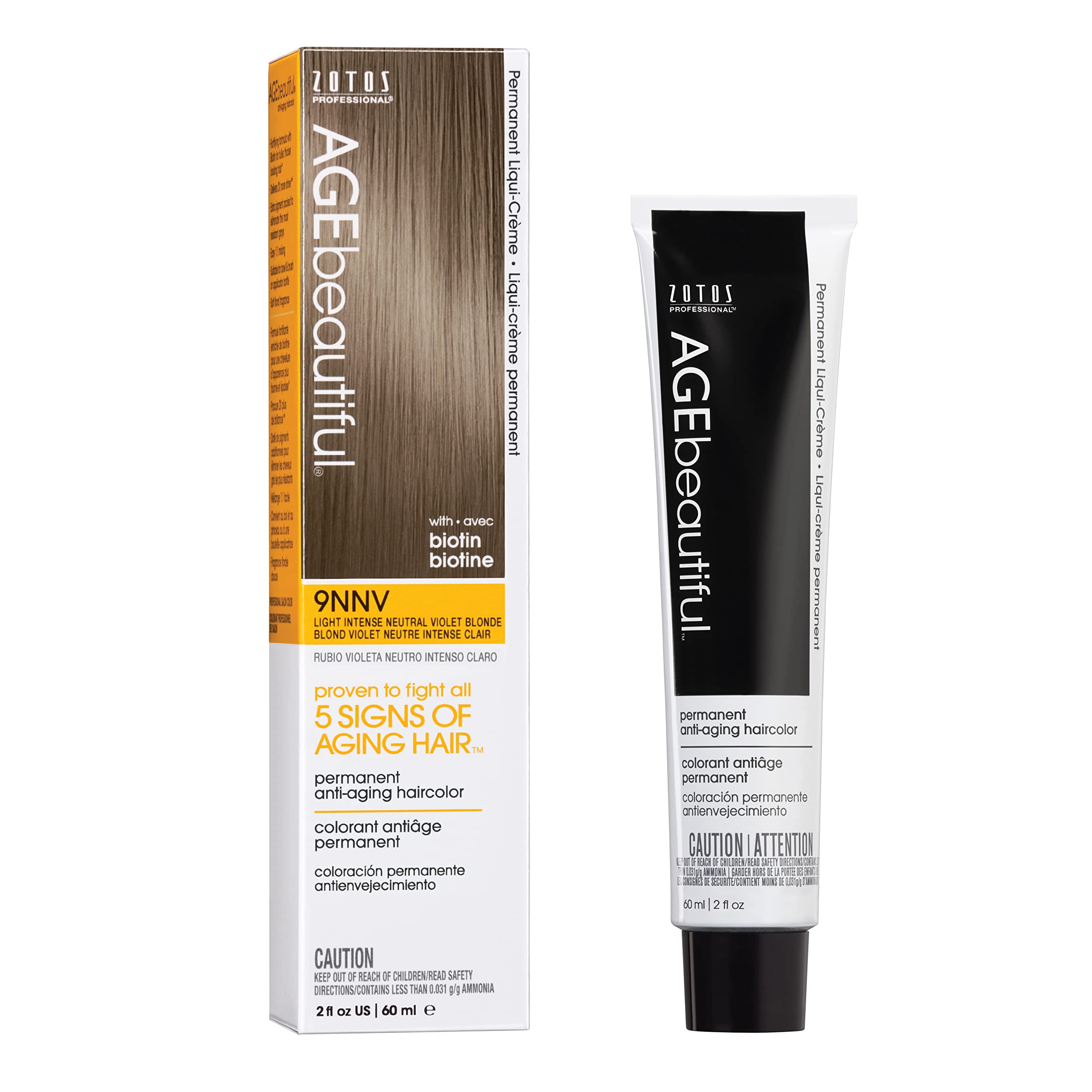 AGEbeautiful Permanent Liqui Creme Hair Color Dye | 100% Gray Coverage | Anti-Aging | Professional Salon Coloring | 9NNV Light I