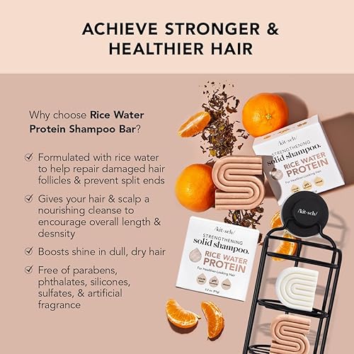 Kitsch Rice Bar Shampoo And Conditioner Bar For Hair Growth  Made In Us  Holiday Gift  Rice Shampoo Bar & Conditioner Bar For St