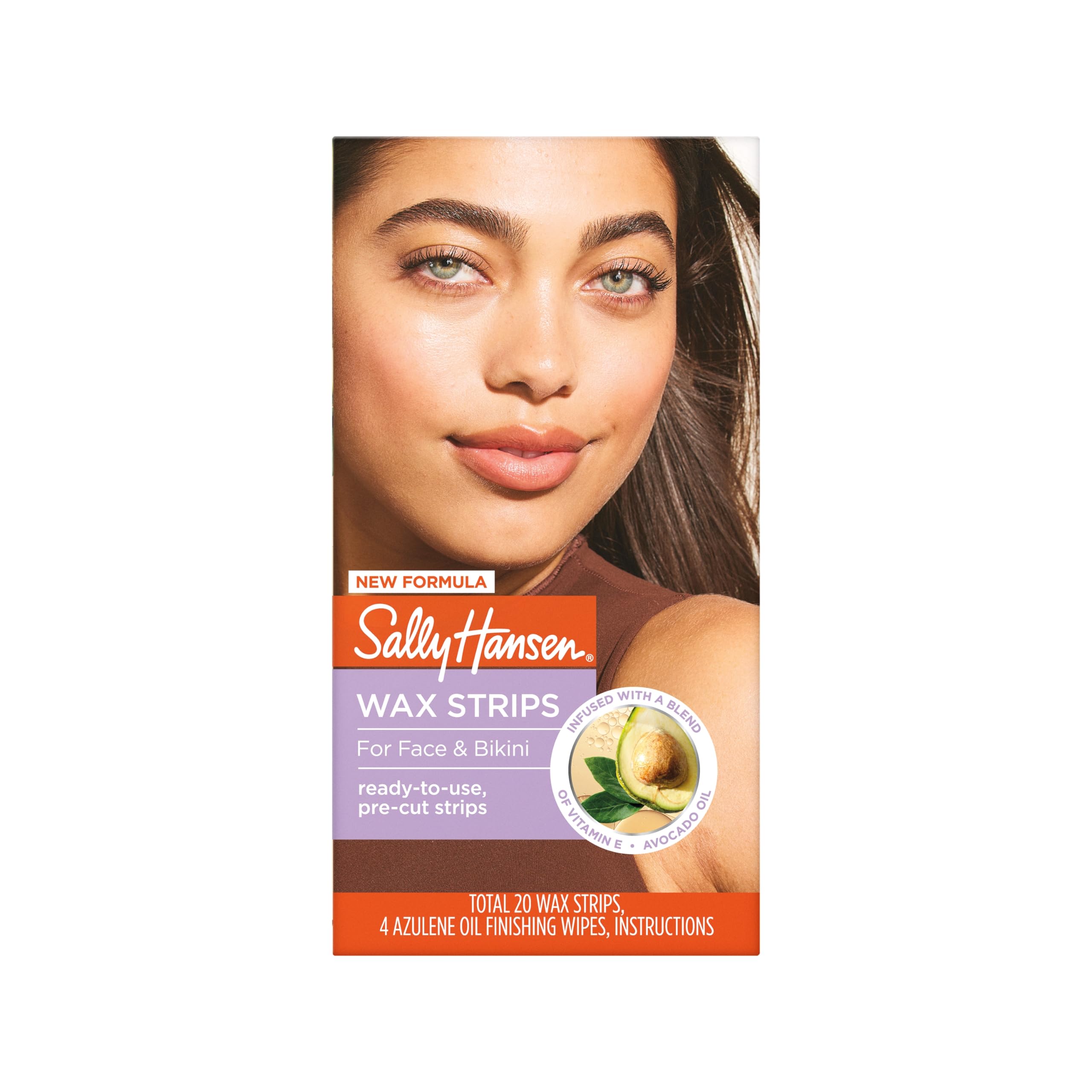 Wax Strips For Face And Bikini Set By Sally Hansen For Women - 24 Pc 20 Pc Wax Strips, 4 Pc Azulene Oil Finishing Wipes