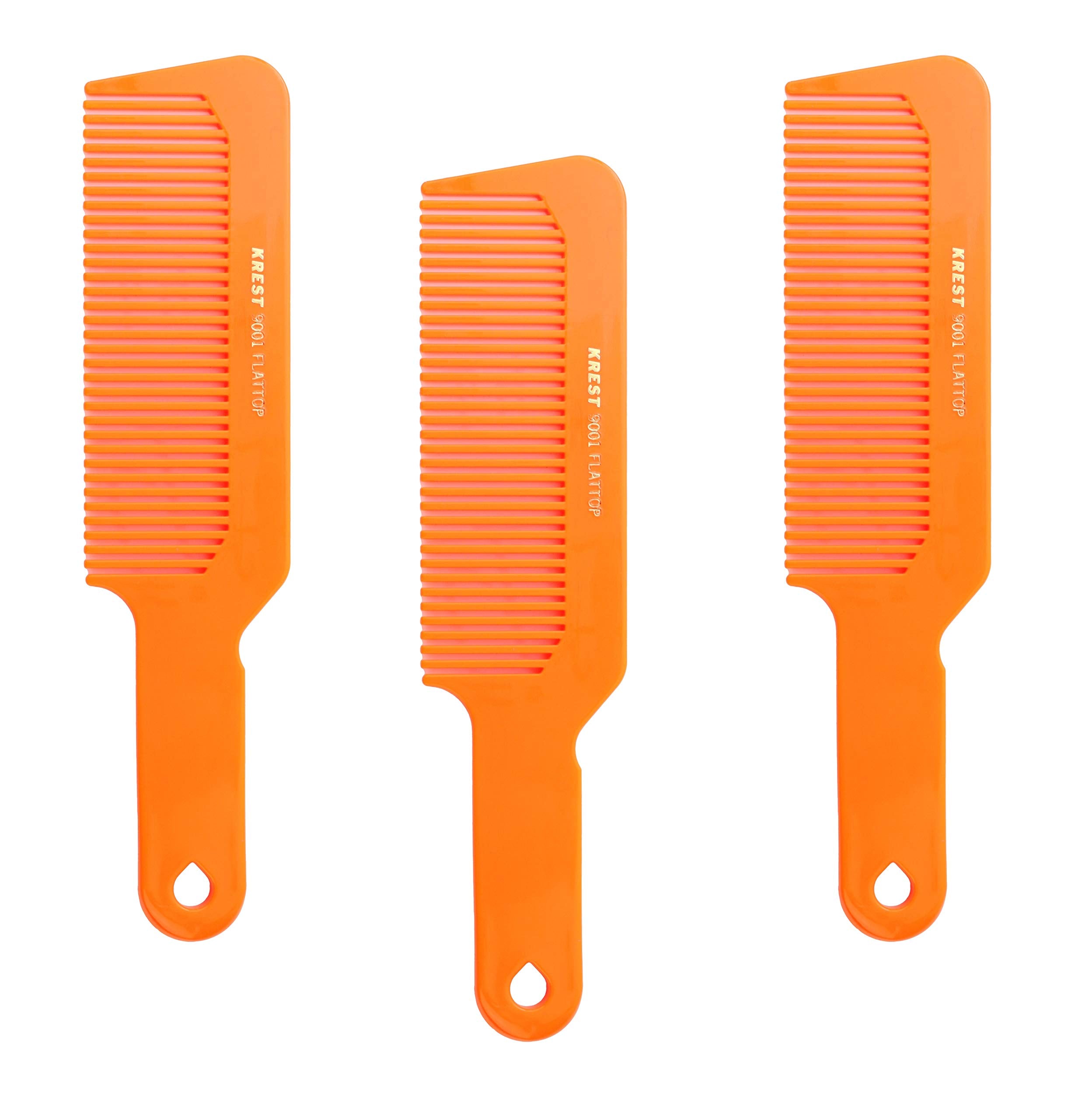 Hair Comb 83/4 Flattop Hair Cutting Comb. Barbers Hairdresser Comb. Model 9001. 3 Combs (Neon Orange)