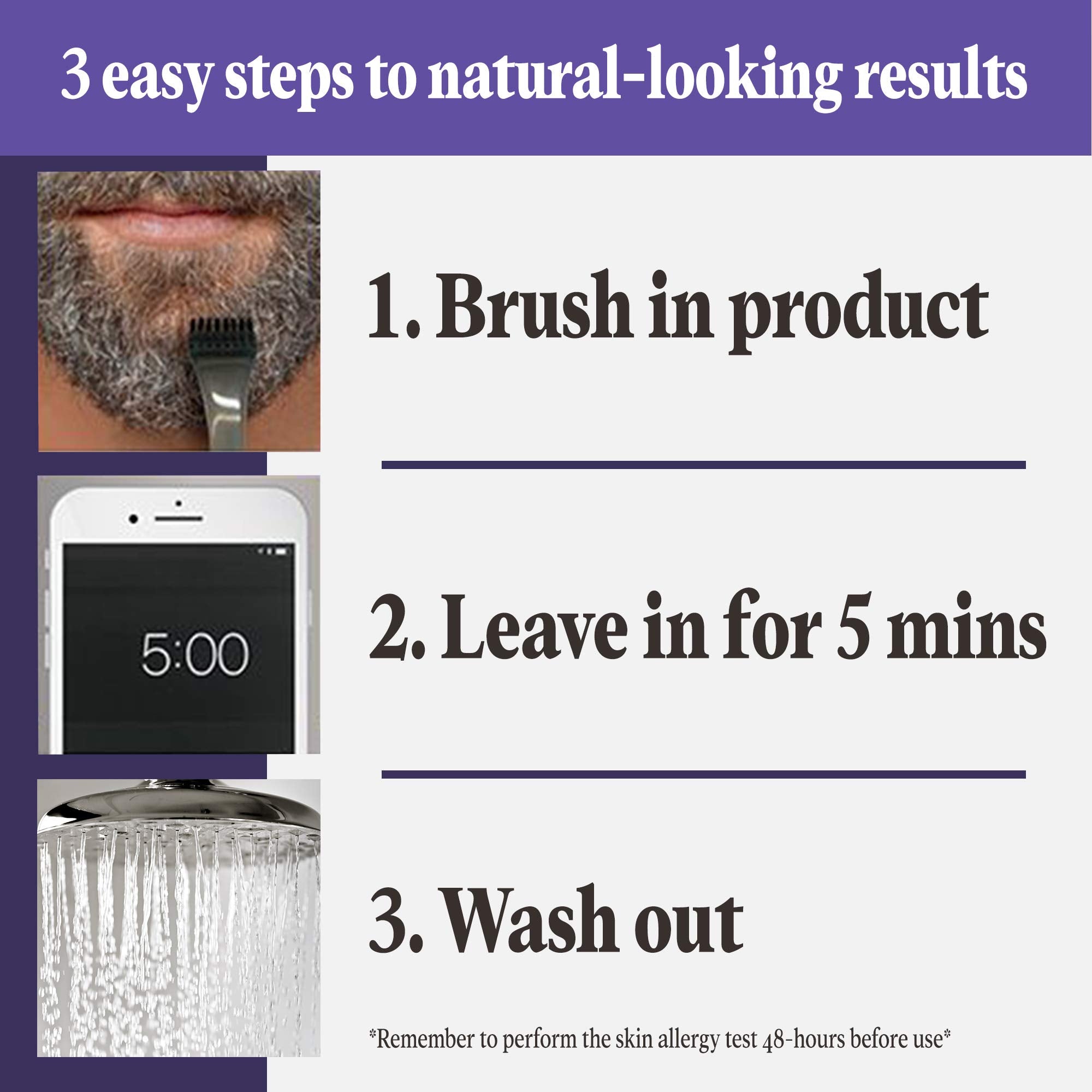 Just For Men Touch of Gray Mustache & Beard, Light-Medium Brown, Easy Application, Pack of 1, Model B-25/35