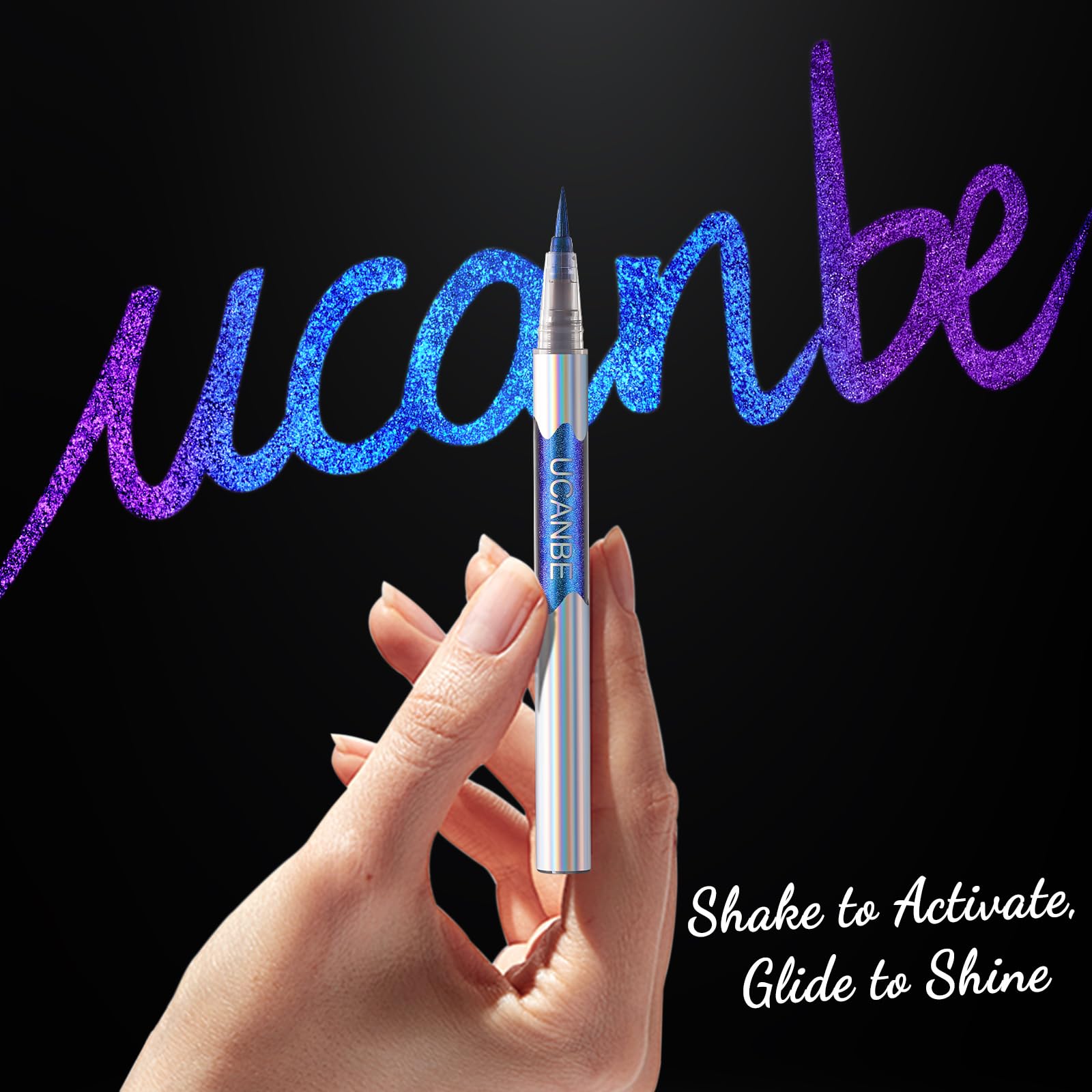 UCANBE Chameleon Liquid Eyeliner - Waterproof Glitter, Blue Purple, 1 Count