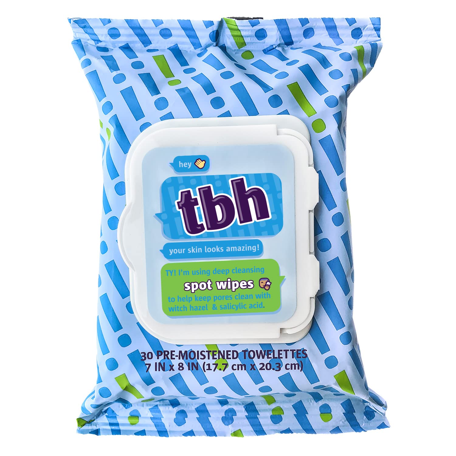 Tbh Kids Spot Foam Face Cleaning Spot Wipes For Kids, Preteens, And Teens With Sensitive Dry Oily Skin - Gentle Facial Cleanser