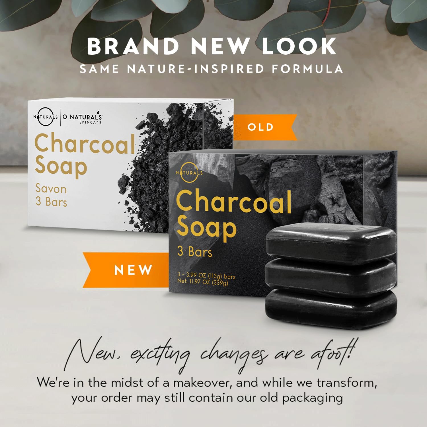 O Naturals 3 Pack Activated Charcoal Soap Black Bar Soap with Peppermint Oil Detoxifying Body Wash Soap Bar & Face Soap Vegan Me