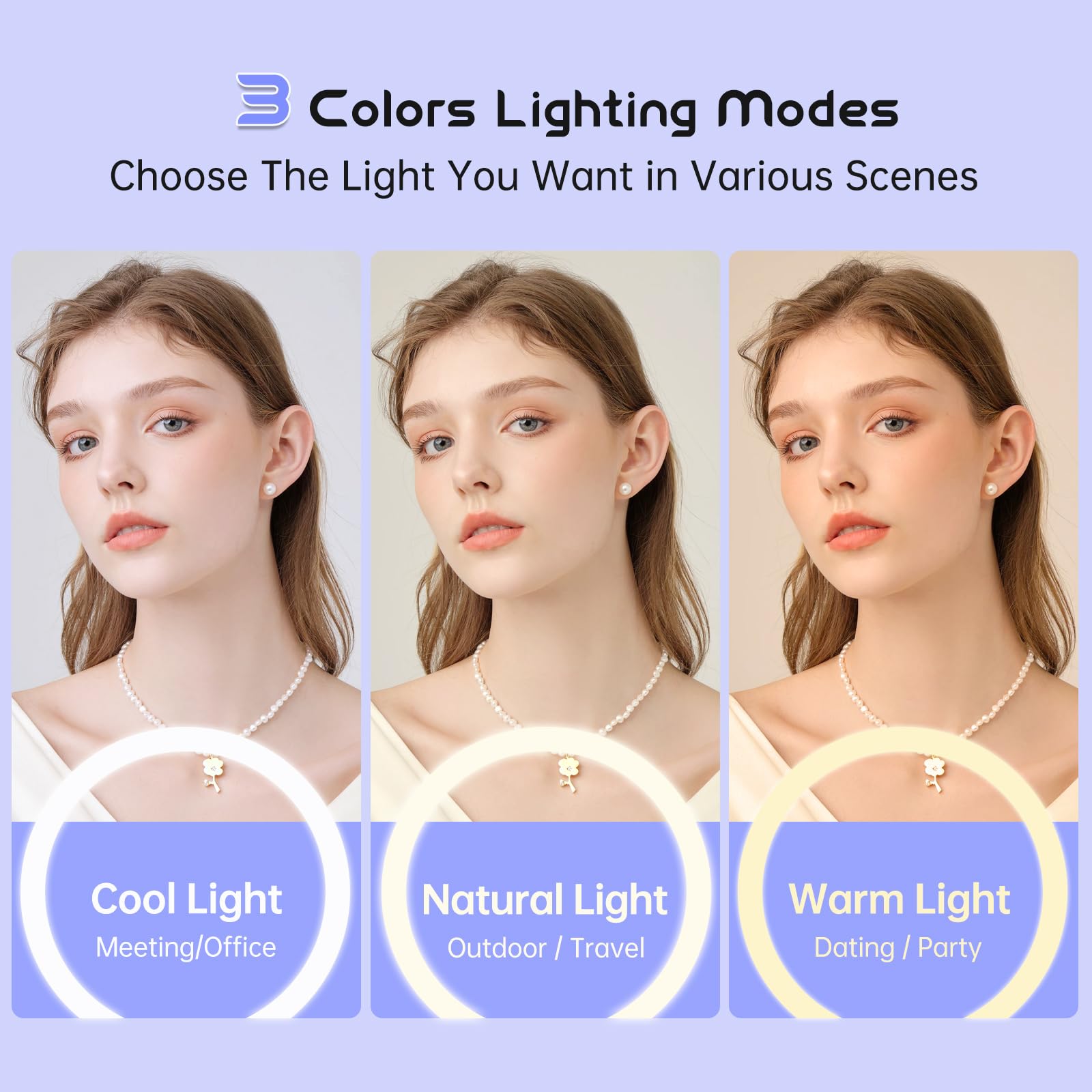 Funtouch Large Rechargeable Travel Makeup Mirror With Light, Portable Makeup Mirror With 10X Magnifying Mirror 3 Lighting Modes,