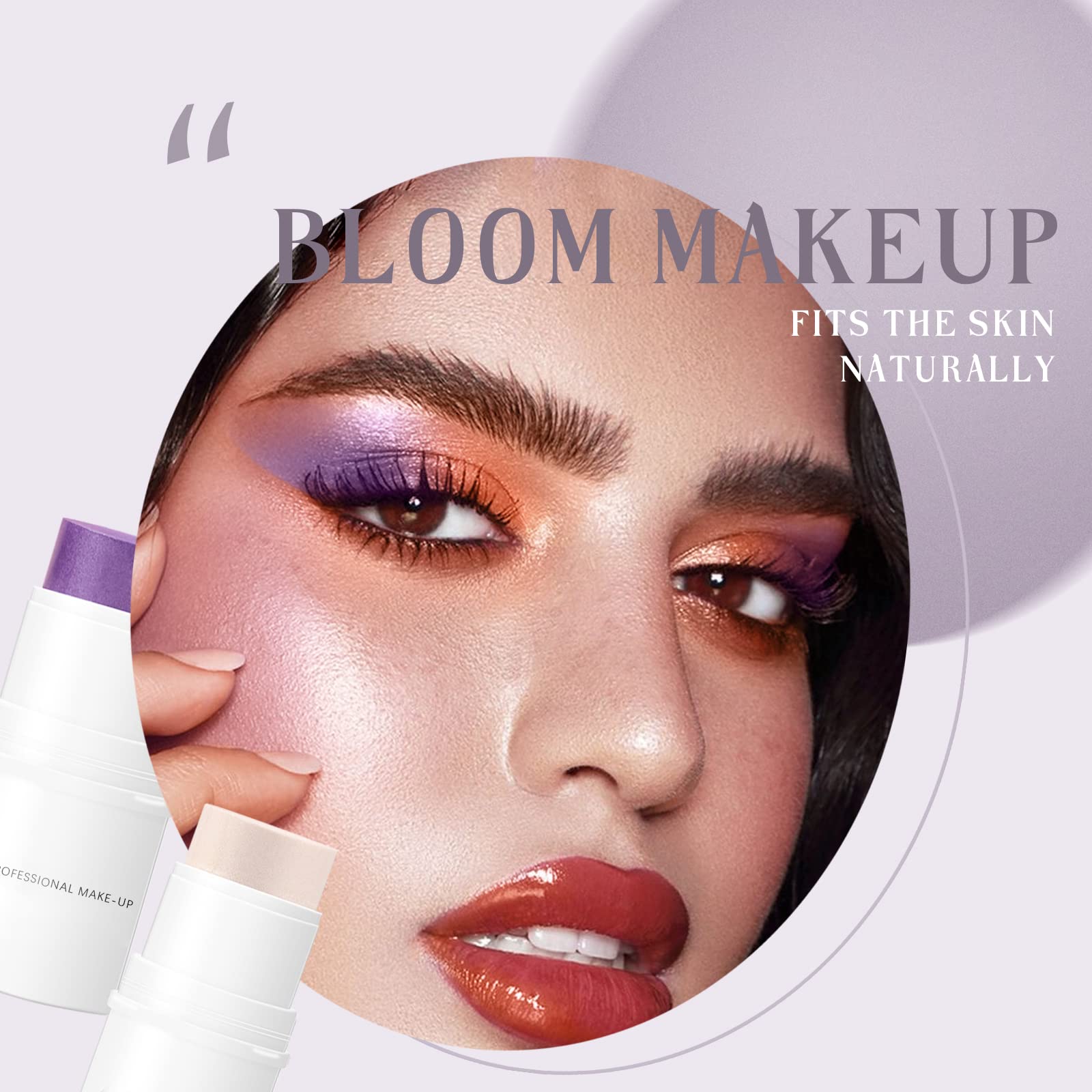 HOSAILY 4 Colors Cream Blush Highlighter Contour Blush Stick Creamy Cosmetics Stick Set, 4 in 1 Waterproof and Long Lasting Bron