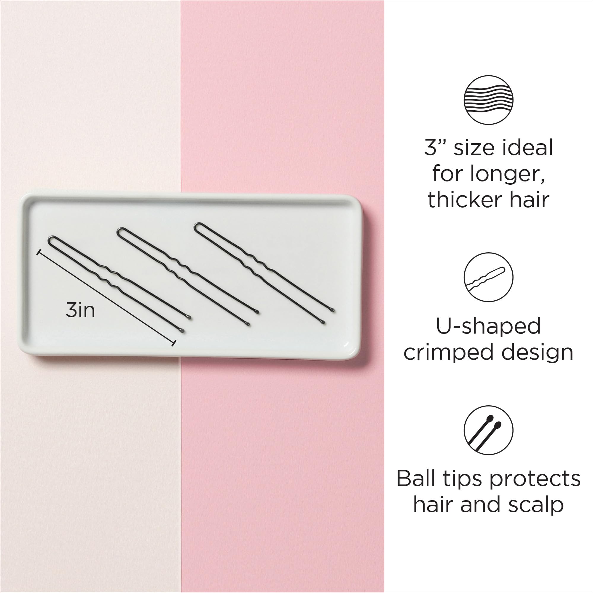 Diane Hair Pins, 3 Black, 1 lb. (Approximately 400 Pins)