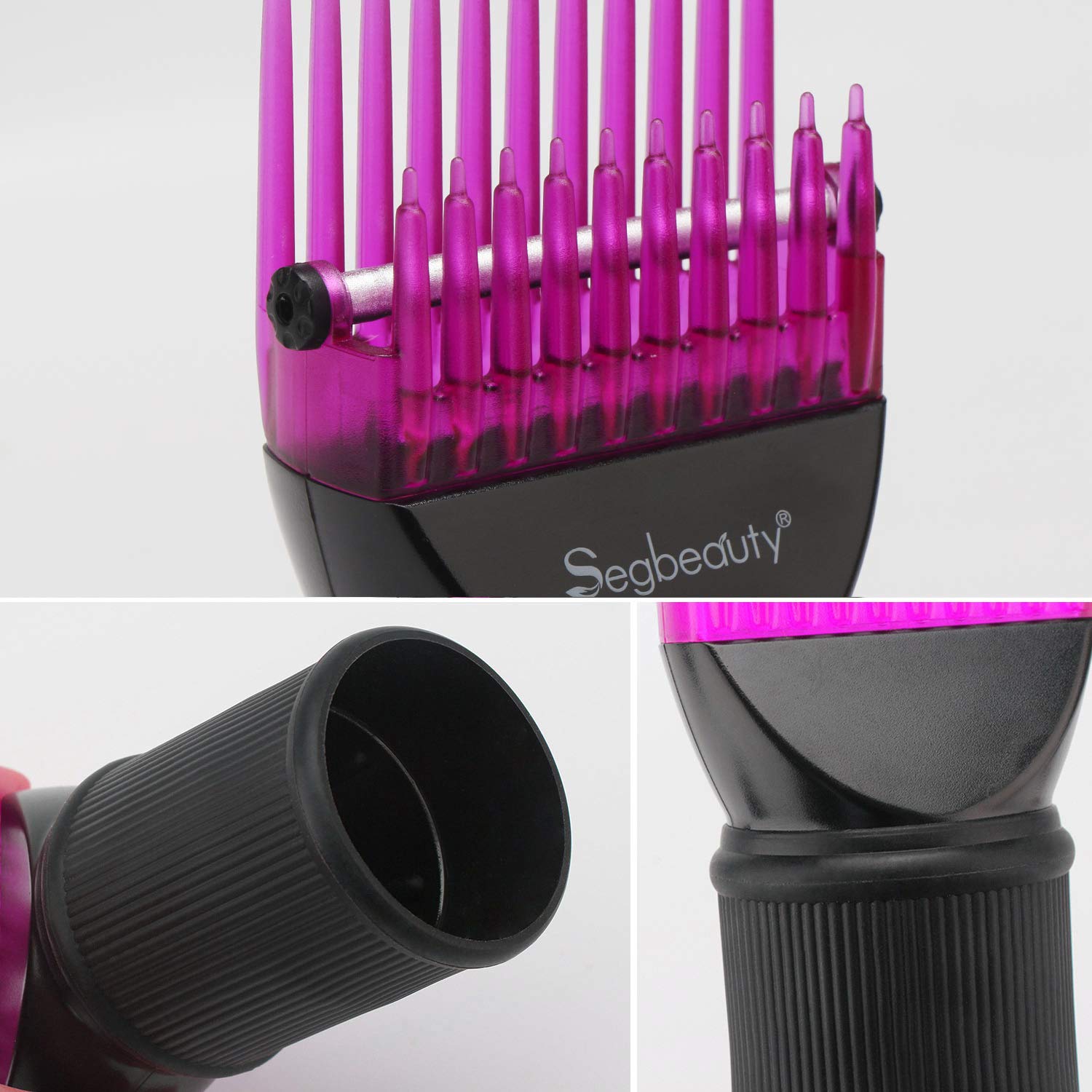 Segbeauty Blower Dryer Comb Attachment, Hair Dryer Concentrator with Brush Attachments for 1.57-1.97 Nozzle, Professional Salon