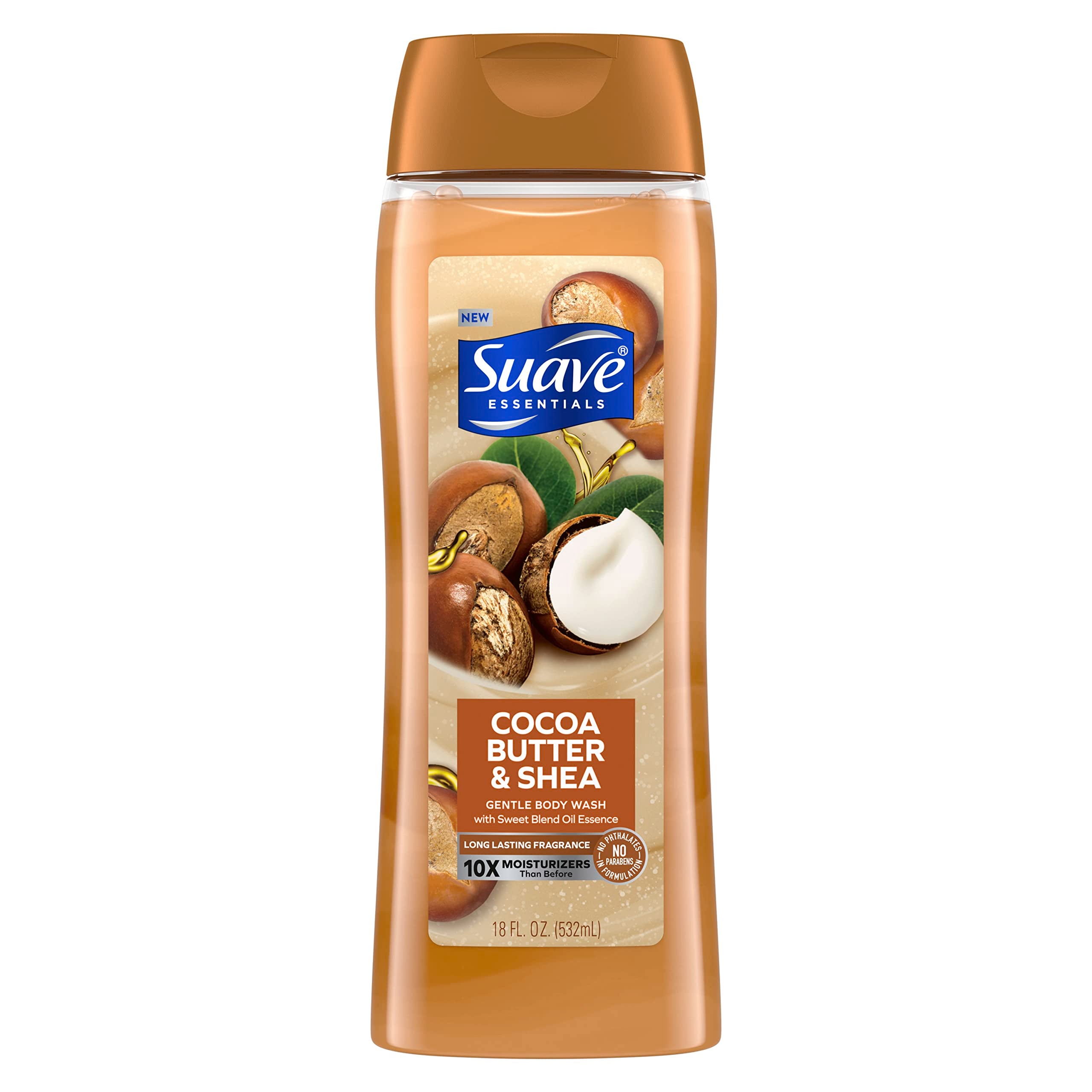 Suave Essentials Gentle Body Wash, Cocoa Butter & Shea With A Sweet Oil Blend Essence, Infused With Vitamin E & Honey Extract 18
