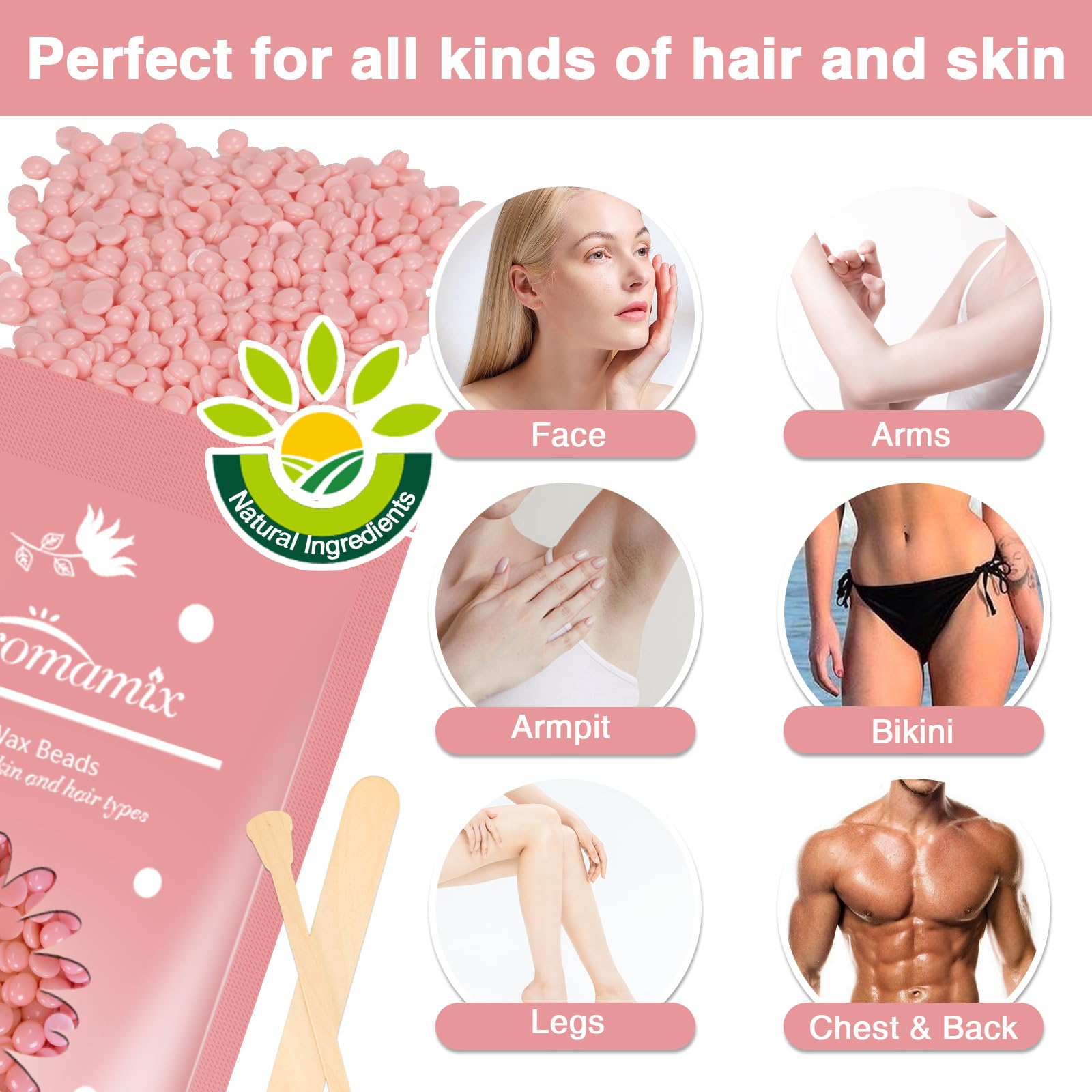 Waxing Kit -Digital Wax Warmer Machine For Hair Removal With 4 Packs Of Hard Wax Beads & Silicone Wax Pot For Full Body, Legs, F