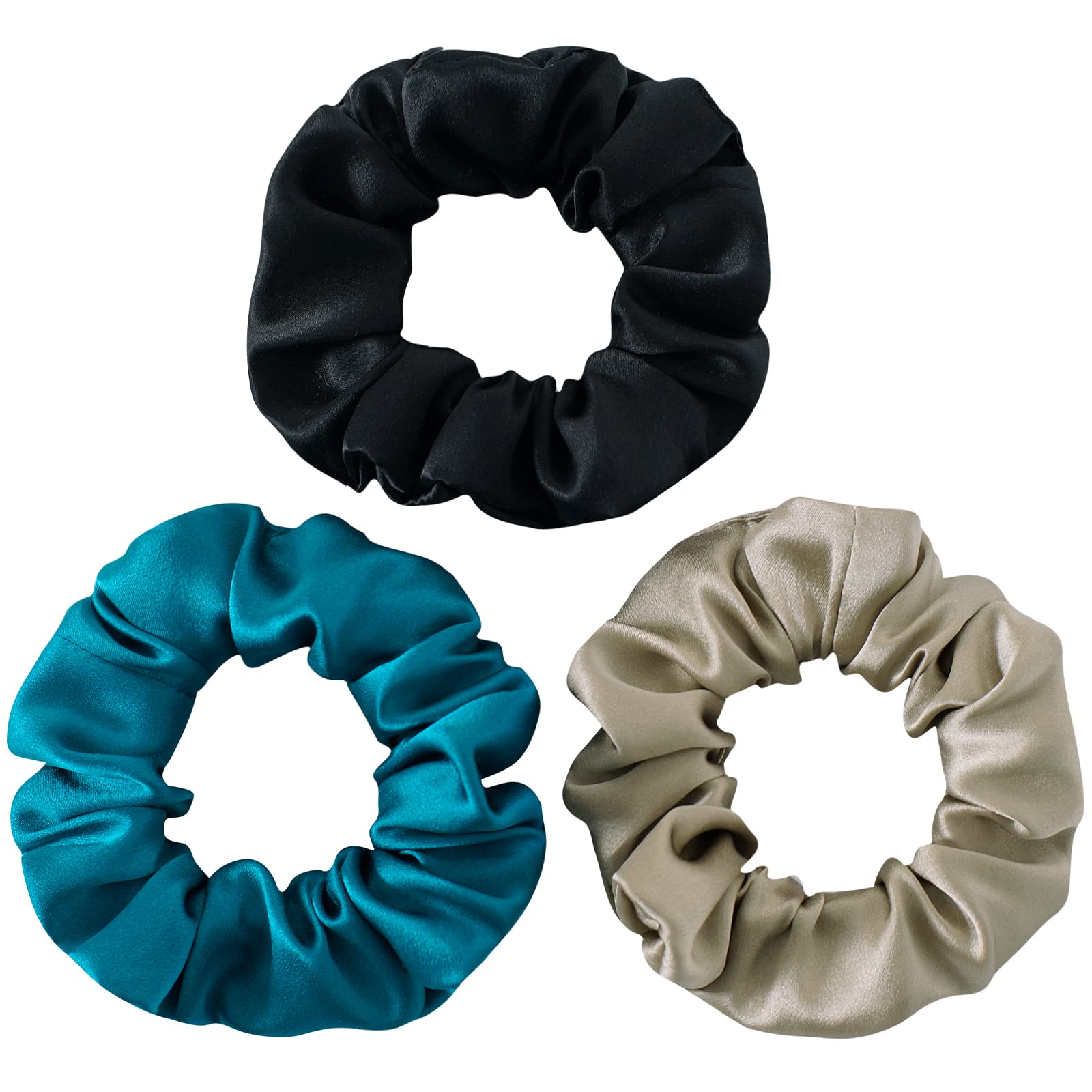 SOBONNY Silk Scrunchies for Women Silk Hair Ties for Sleep and Night 100% Mulberry Silk Scrunchies for Hair Hair Accessories Fri