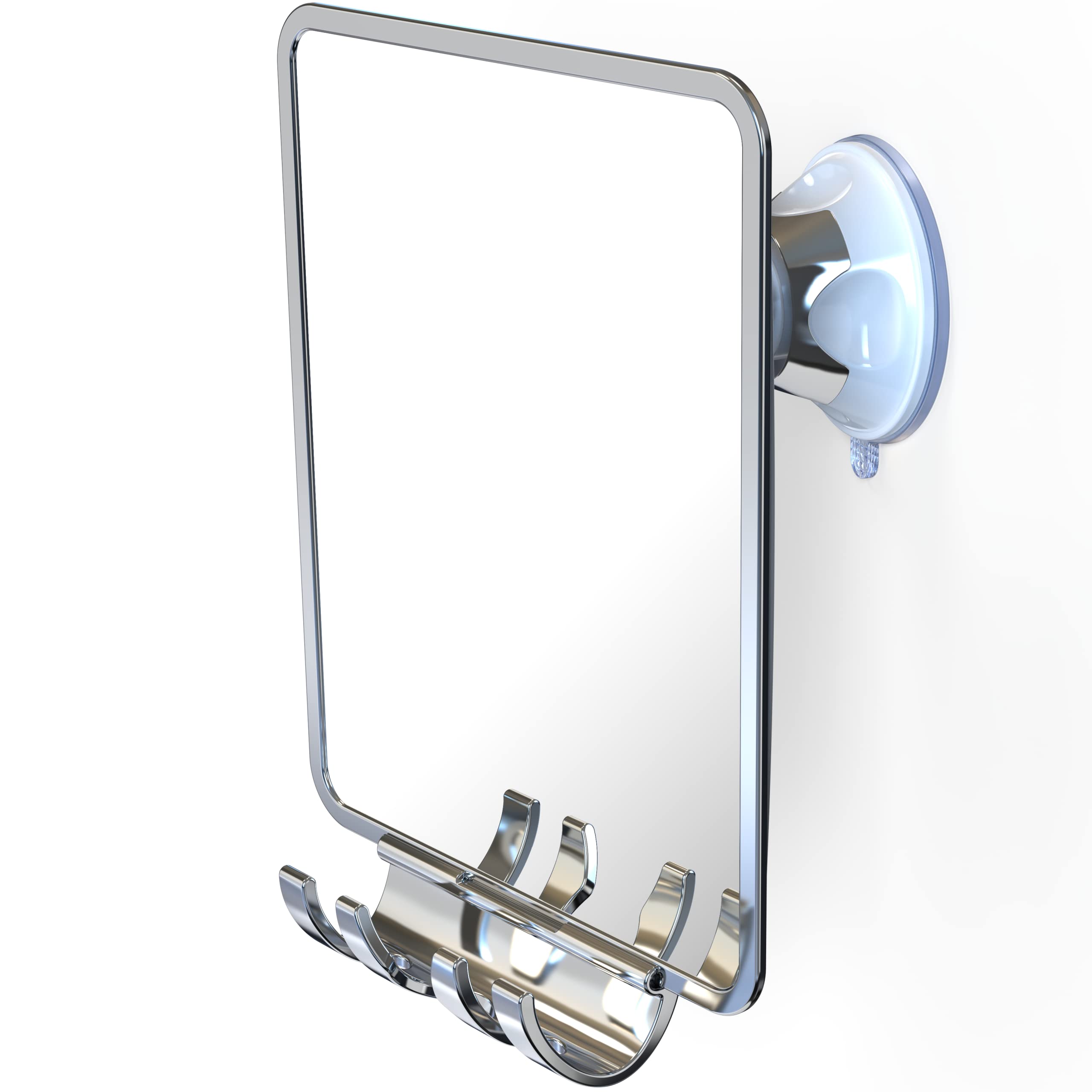 Luxo Shower Mirror, Shower Mirror Fogless For Shaving With A Removable Razor Holder - Shaving Mirror For Shower With A Powerful