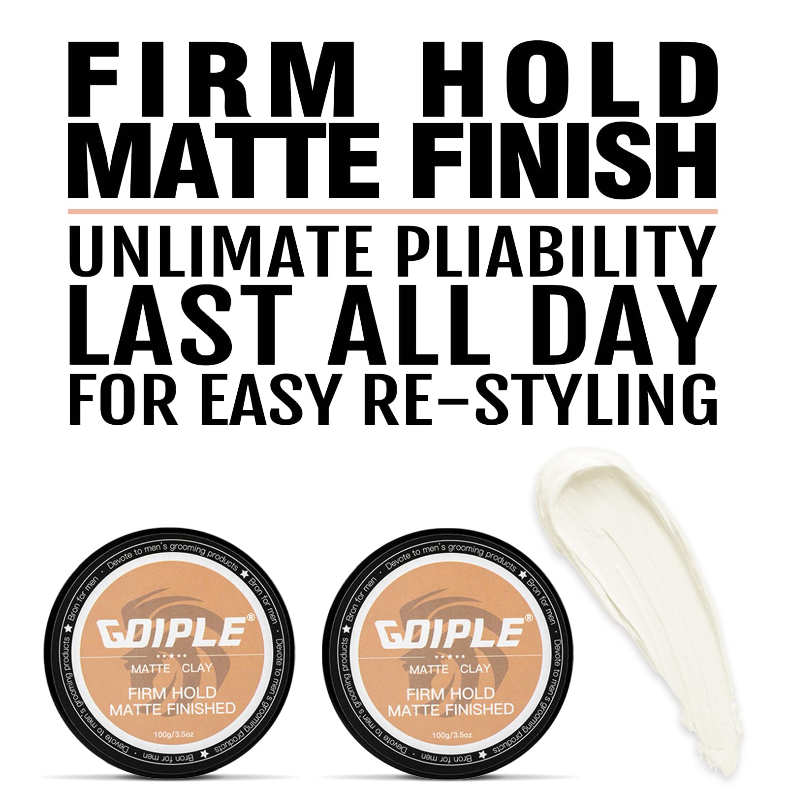 Hair Styling Clay For Men Firm Hold - Matte Finish Hair Clay Hair Paste Water Based Matte Texture Pomade Mens Hair Products - Ha