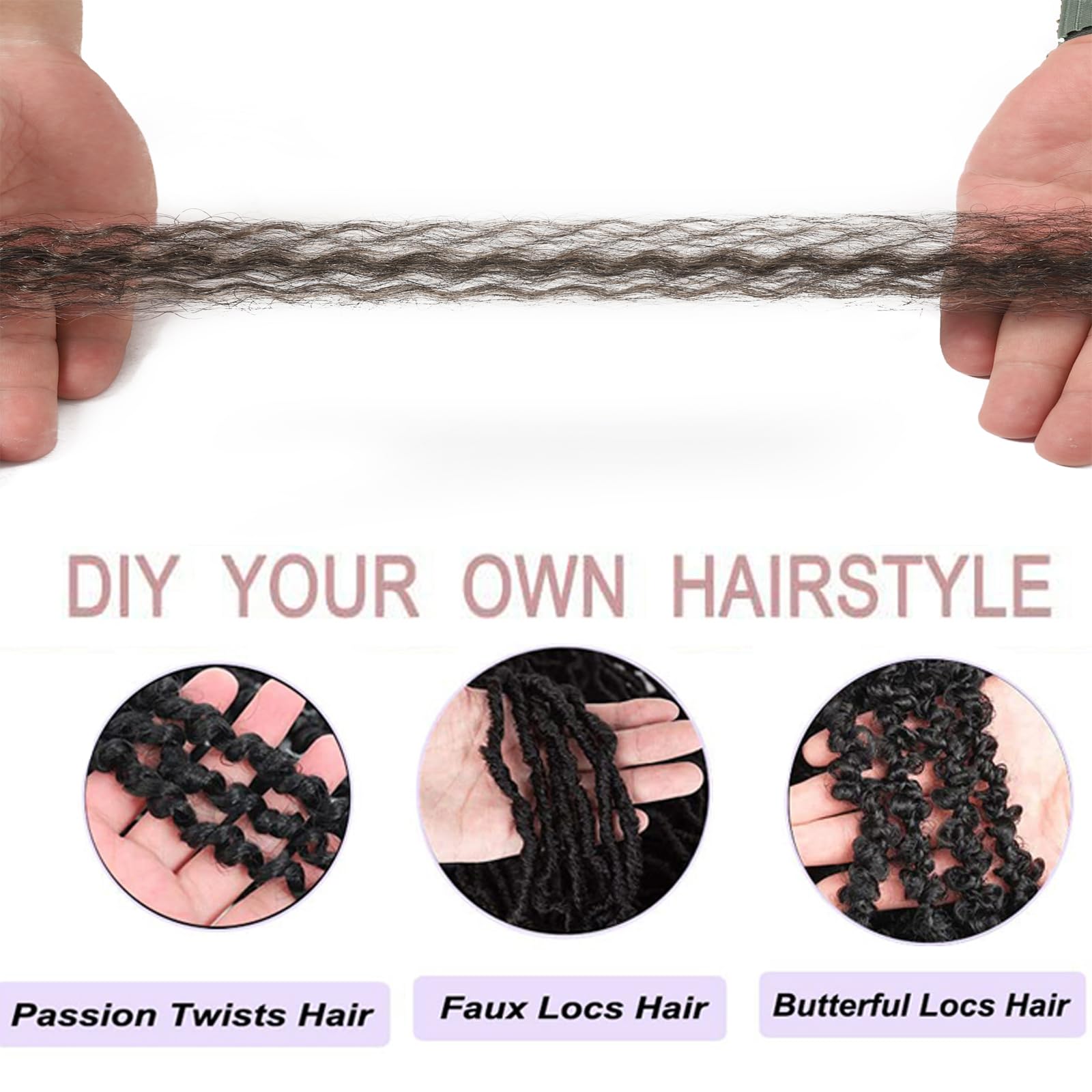 8 Packs Springy Afro Twist Hair 10 Inch Pre-Separated Kinky Marley Twist Braiding Hair Soft Crochet For Distressed Faux Locs Spr