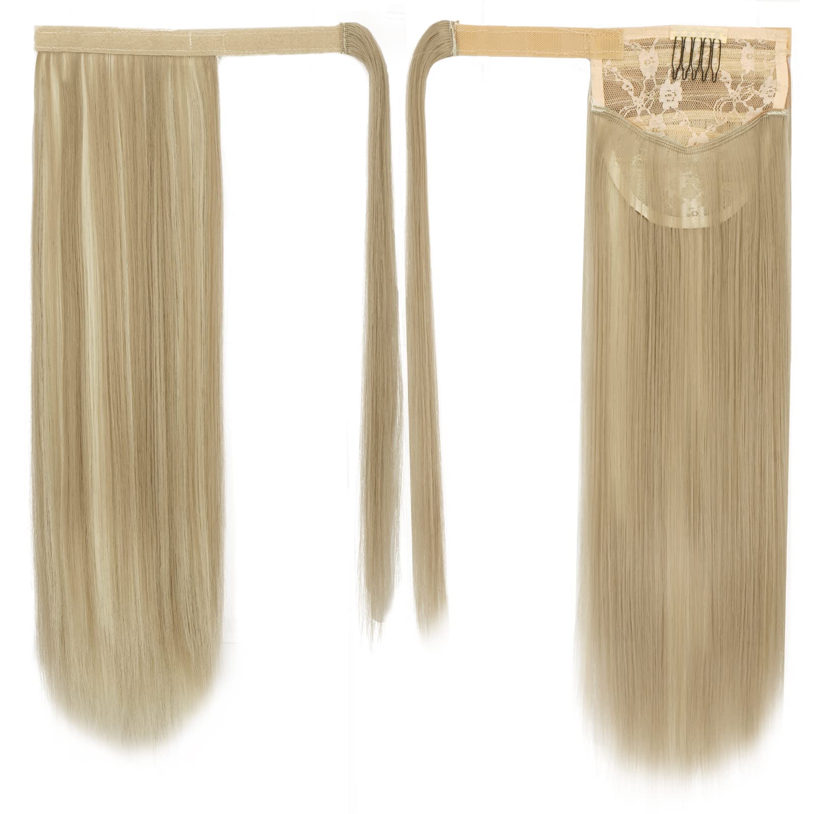 Barsdar 20 In Straight Ponytail Extension Long Straight Wrap Around Clip In Synthetic Ponytail Hair Extensions Hairpieces For Wo