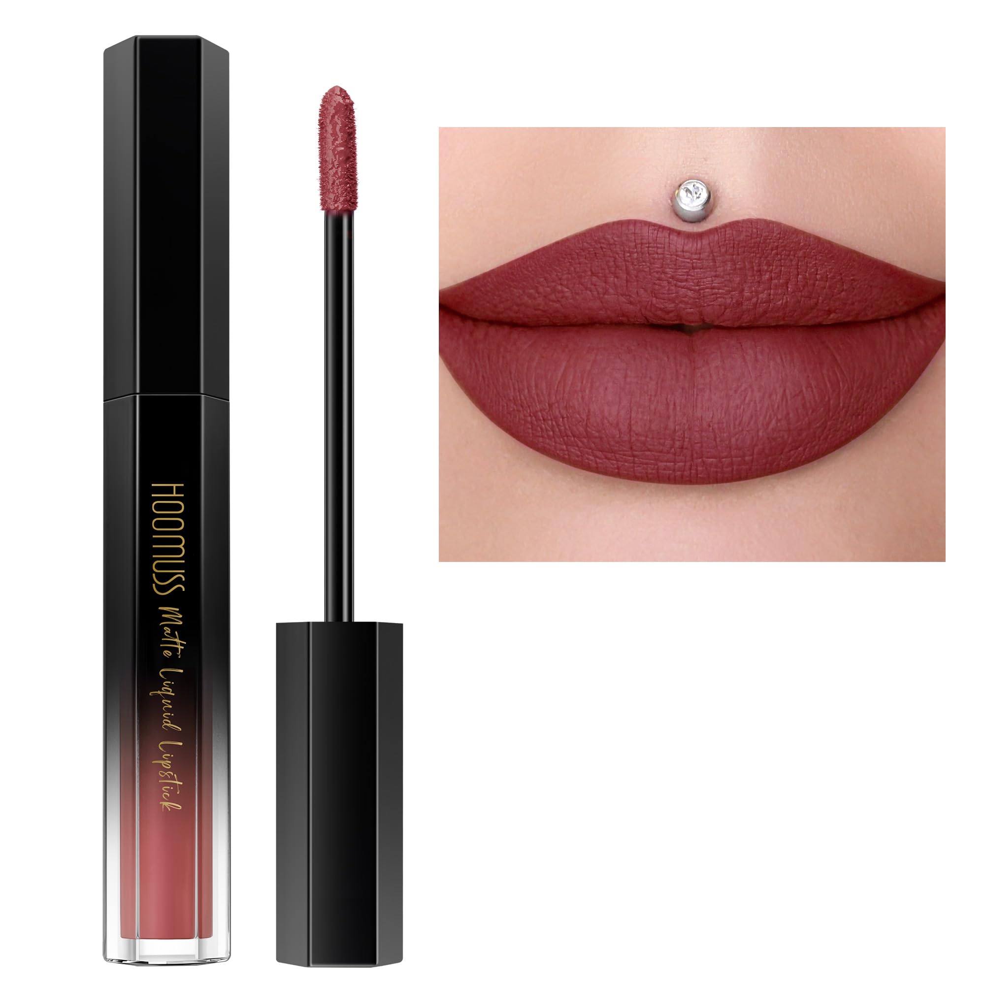 Hoomuss Dark Lipstick Long Lasting Matte Liquid Lipsticks For Women Non Transfer Smudgeproof Smooth And Easy To Appy Cruelty Fre