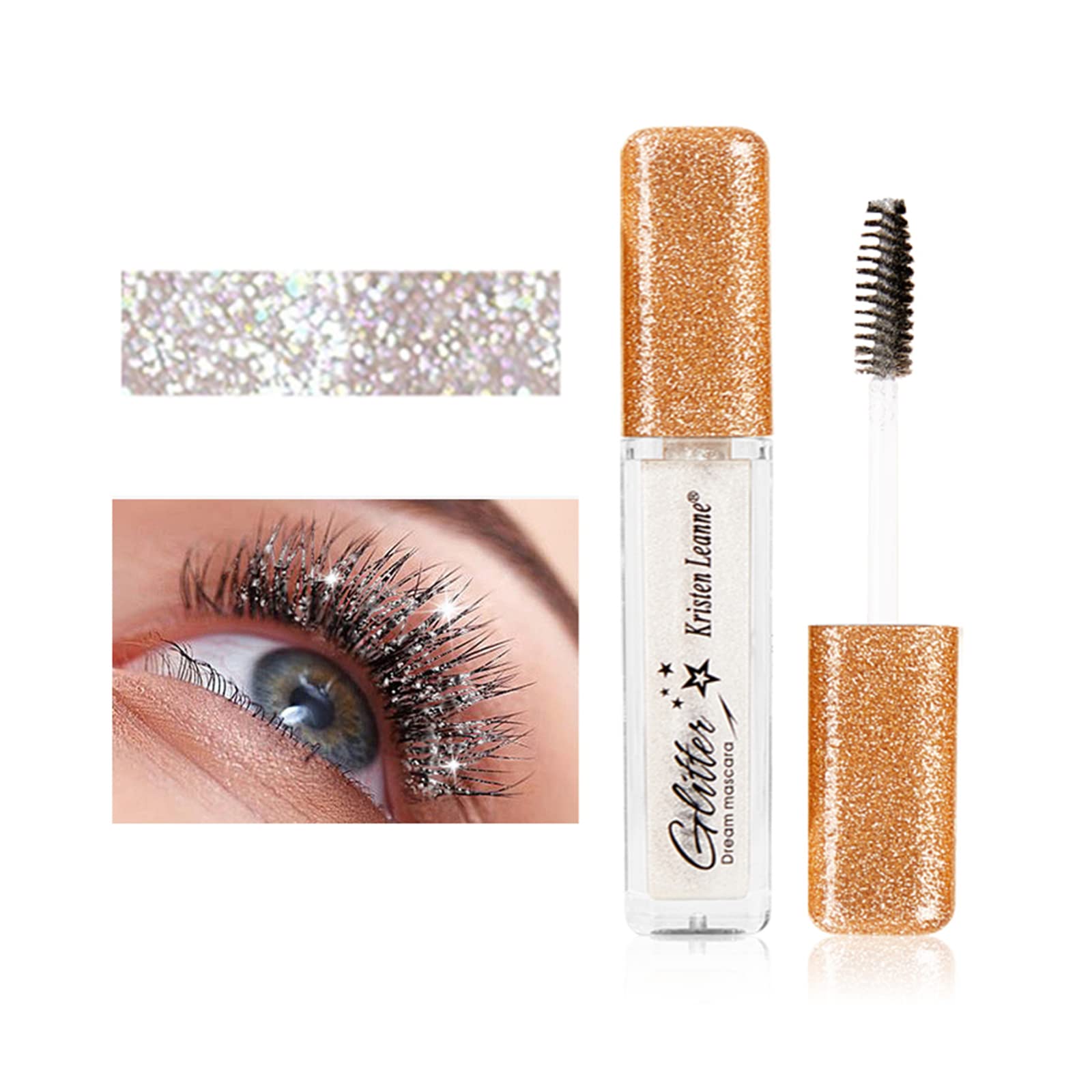 Colored Mascara For Eyelashes,Colorful Mascara Waterproof Long Lasting Sparkle Diamond Mascara Smudge-Proof Lengthening,Defining