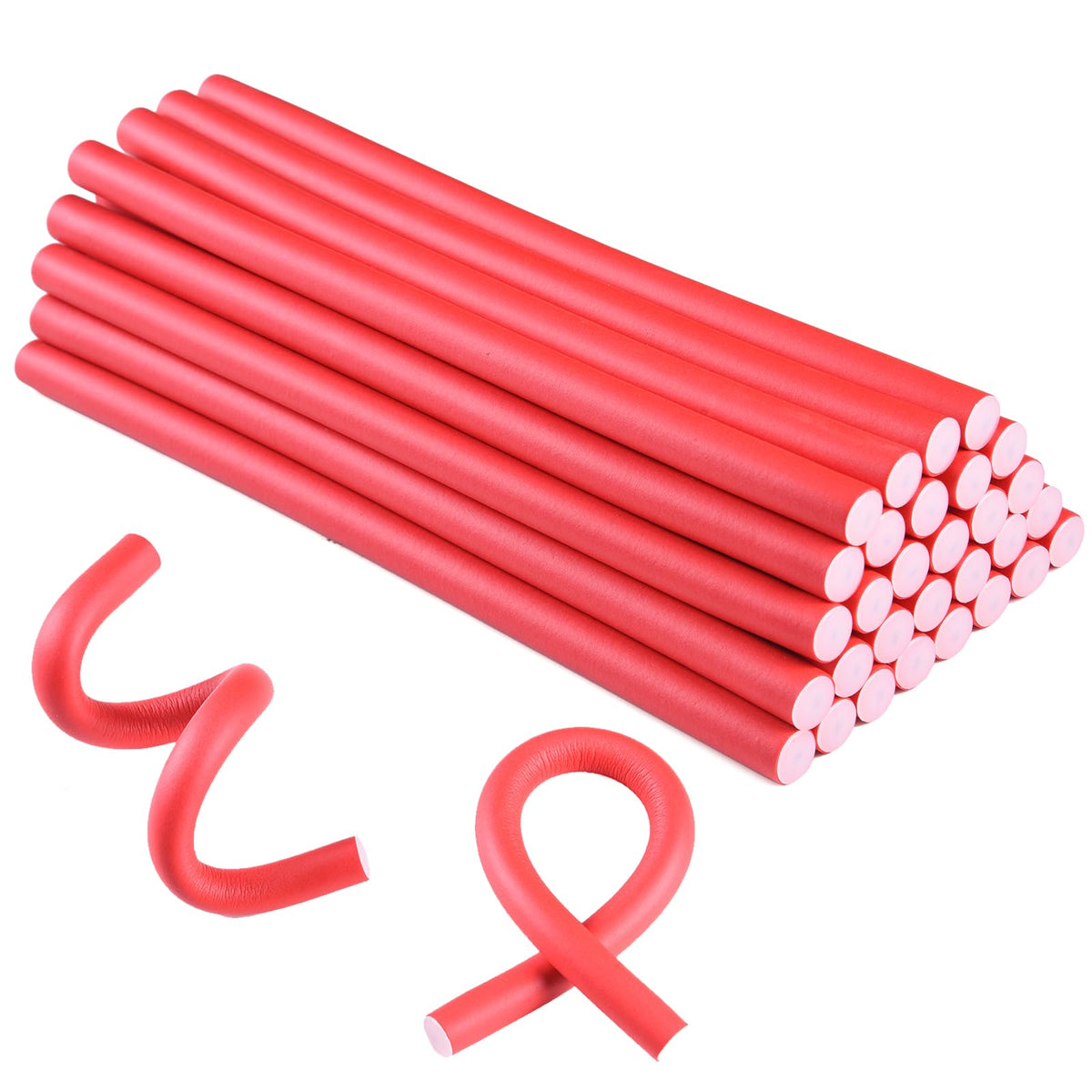 Royota 30PCS 9.45'' Flexible Hair Rollers Flexi Hair Rods Foam Curlers Heatless Bendable Twist Flexirod for Short Medium and Lon