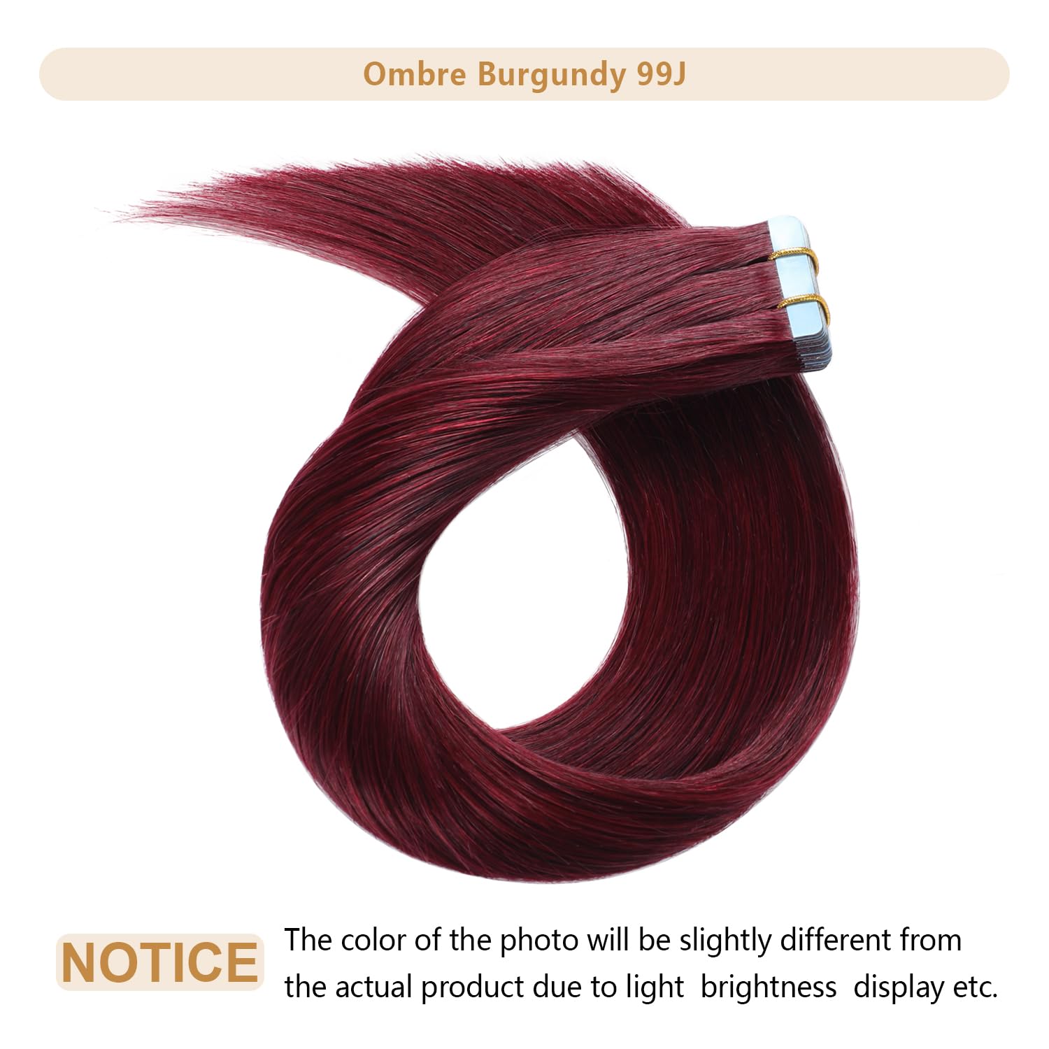 Yilite Burgundy Tape In Hair Extensions Human Hair 14Inch 40G 20Pcs #99J Dark Red Tape In Hair Extensions Remy Human Hair,Skin W