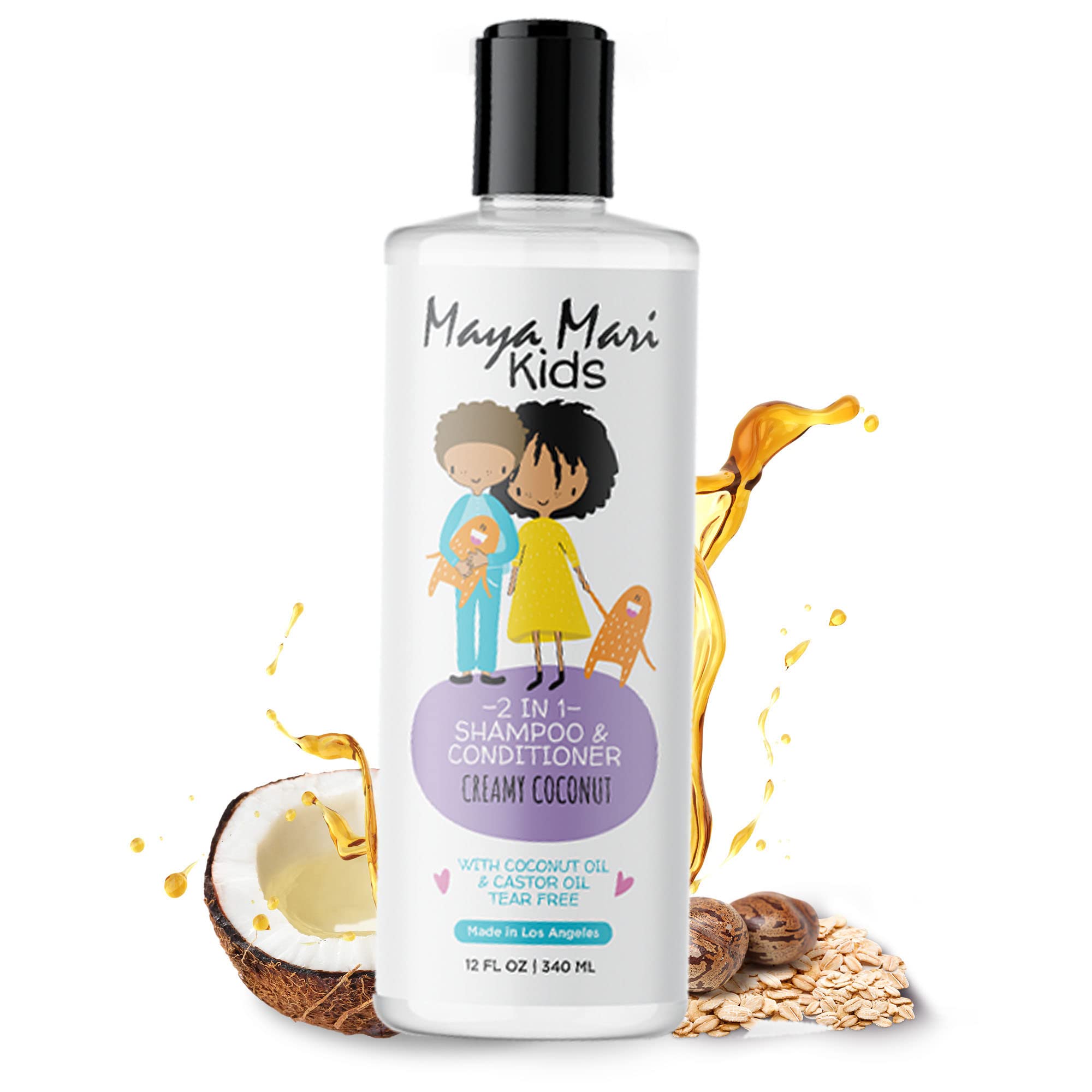 MAYA MARI Kids Curly Hair Gift Set | 2-in-1 Kids Shampoo & Conditioner, Curl Cream, & Leave-In Conditioner | Shea Butter, Tear-F