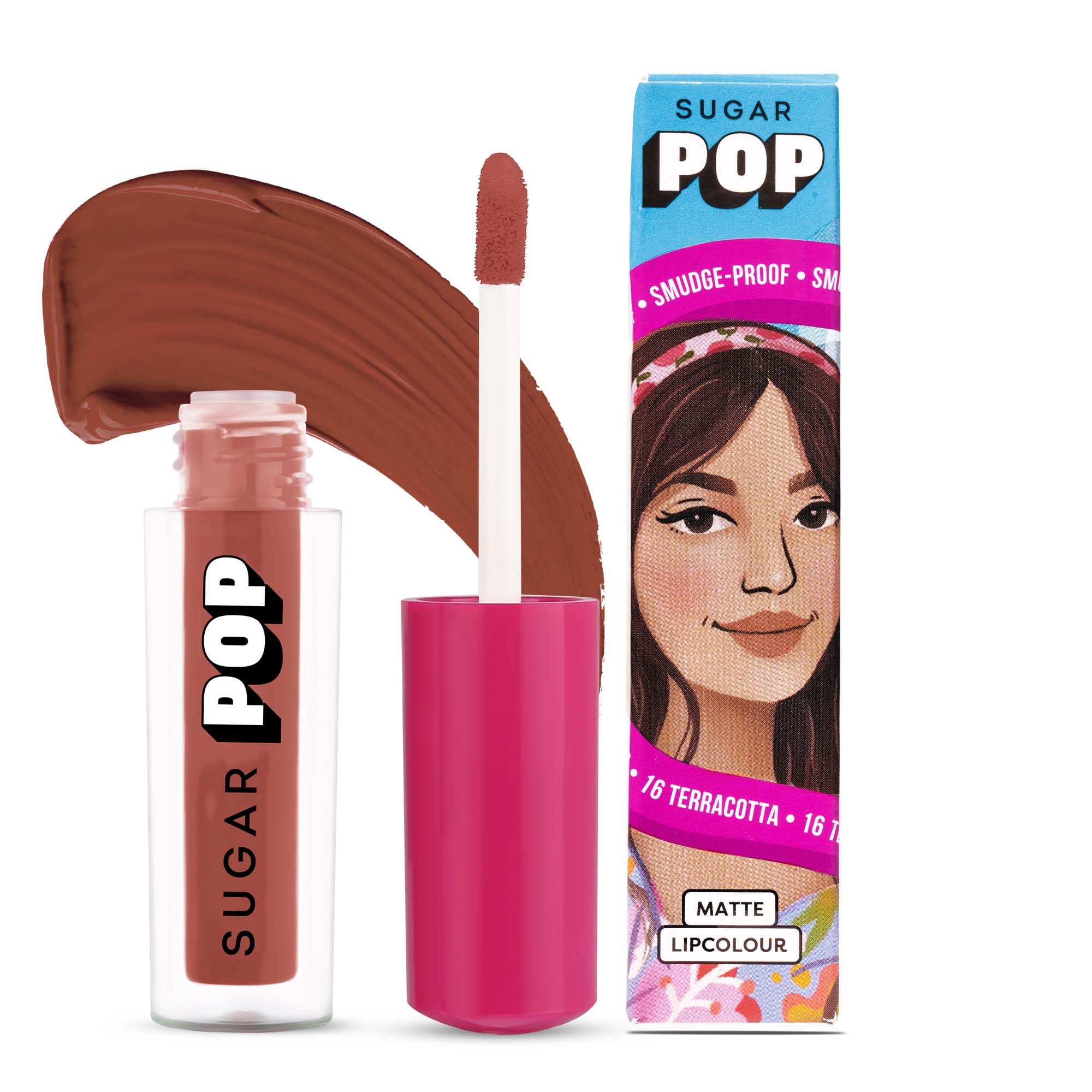 Sugar Pop Matte Lipcolour | Vitamin E | SuperPigmented | SmudgeProof | 1.6 Ml  16 Terracotta