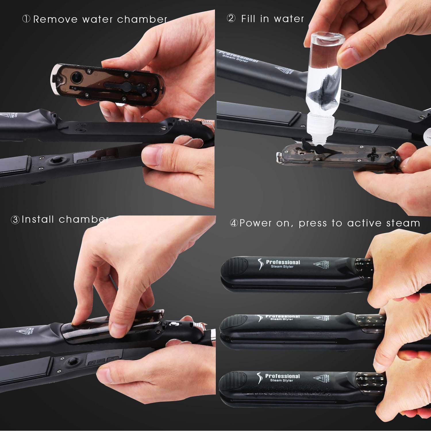 DORISILK Steam Straightener for Hair, Professional Steam Flat Iron Salon Ceramic Tourmaline Vapor Steam Ionic Straightening Iron