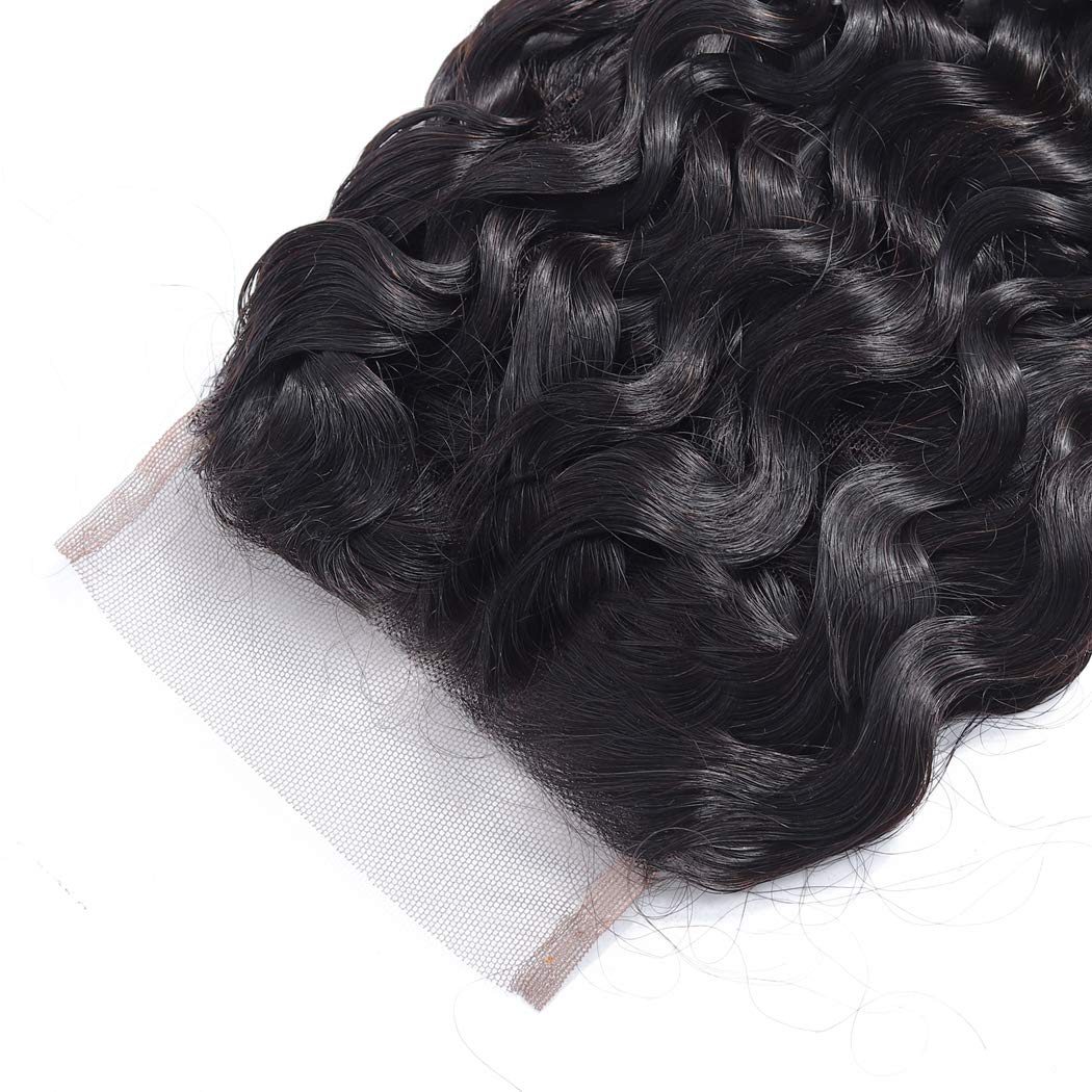 Odir 20 Inch Water Wave 4X4 Lace Closure Brazilian Human Hair 150% Density 9A 100% Unprocessed Wet And Wavy Hand Tied Swiss Lace