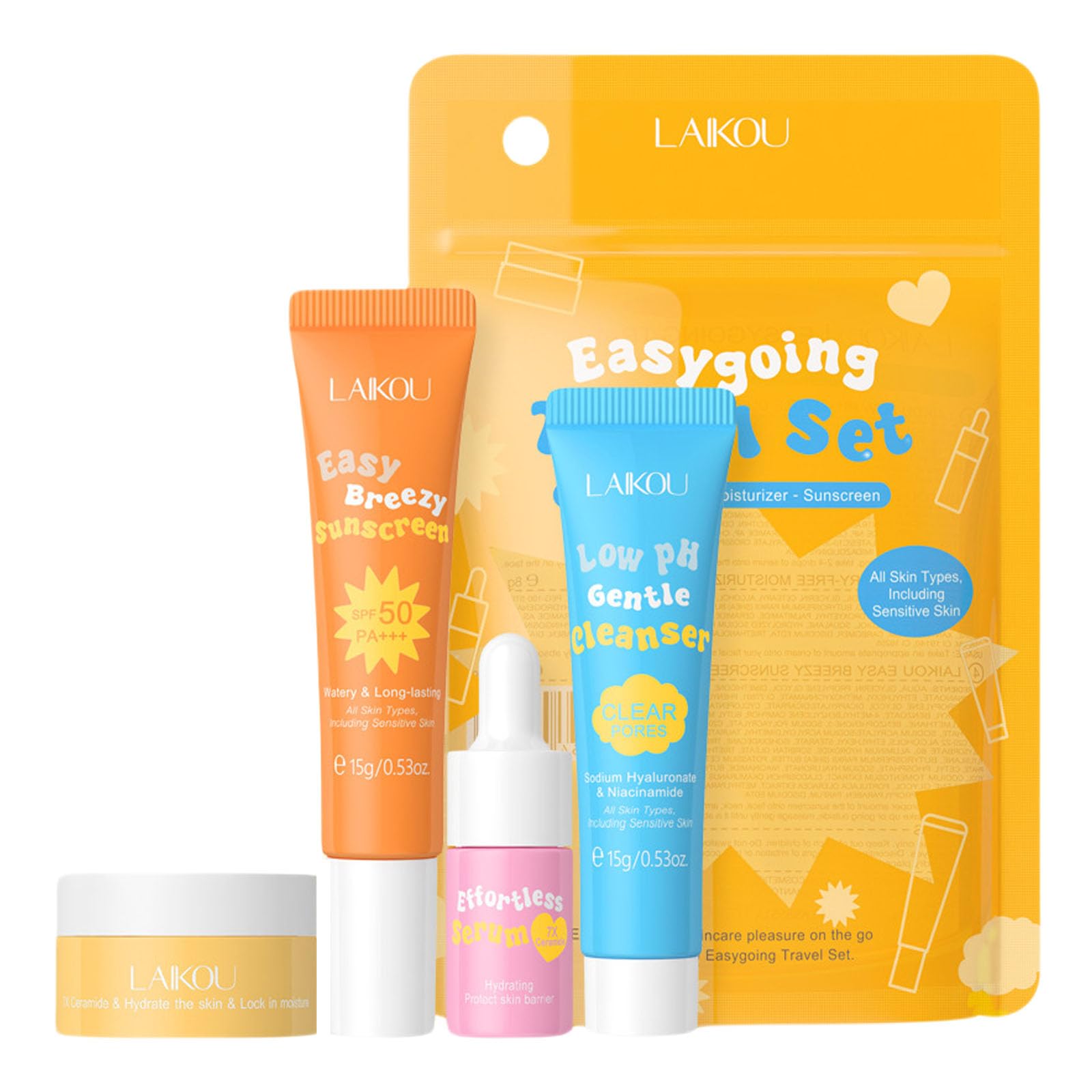 Hydrating Skin Care Set Travel Kit, Gifts For Women And Teenage Girls, 4 Piece Skincare Essentials Set Mini Travel Size With Fac