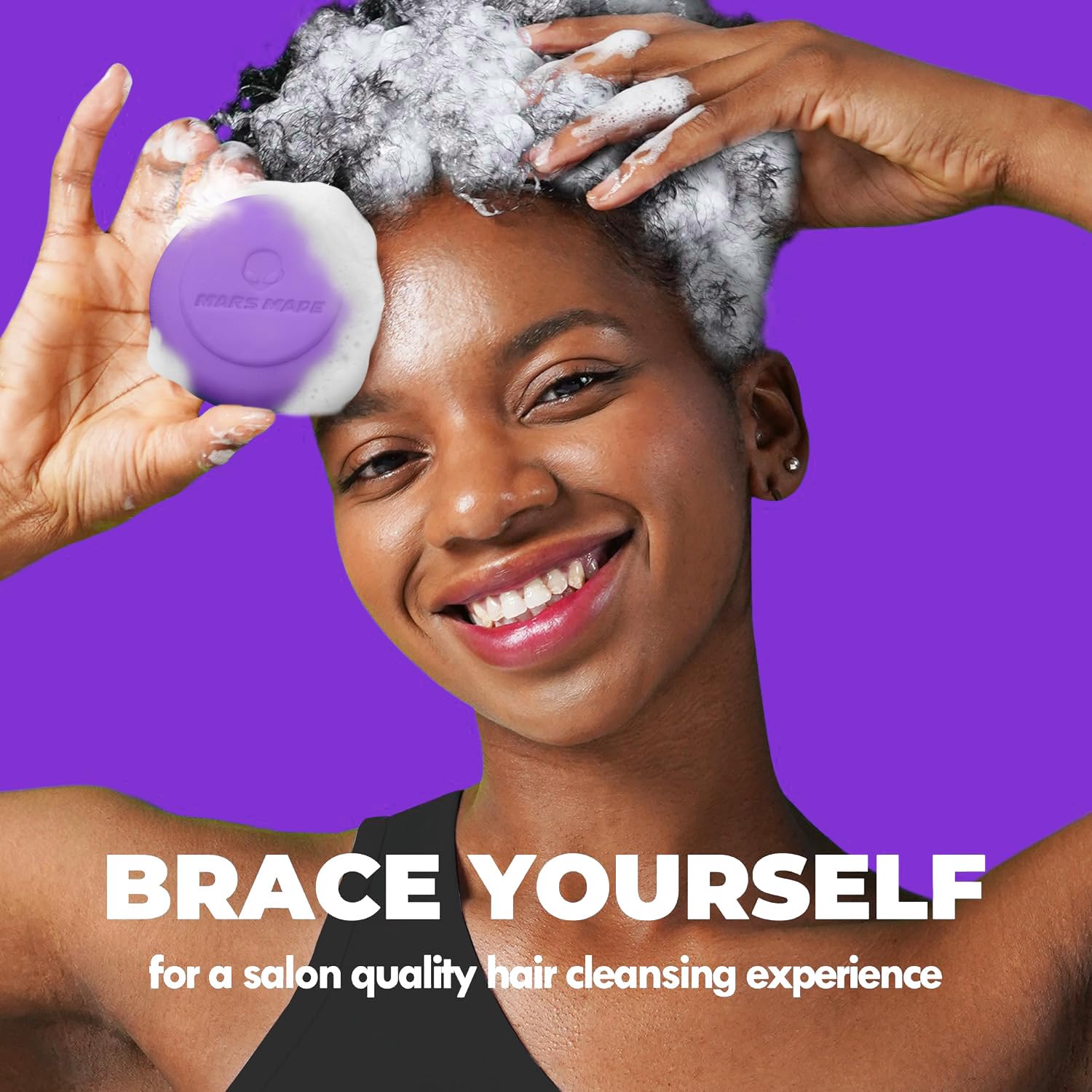 Mars Made Purple Toning Shampoo Bar 2.0 - Hydrating & Moisturizing Natural Hair Soap Bar Shampoo For Hair Color & Scalp Nourishm