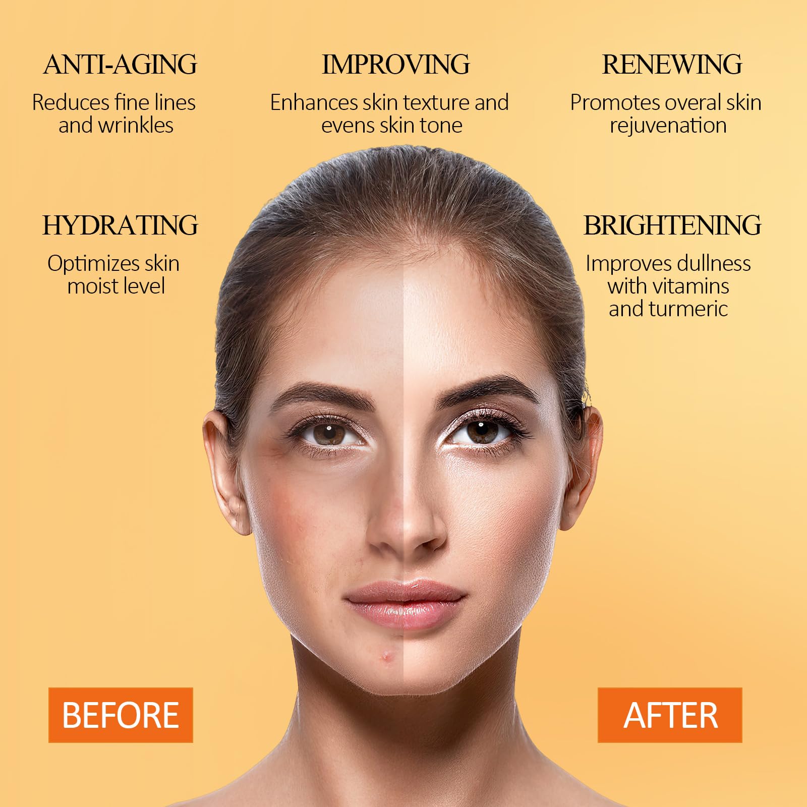 Vitamin C Face Mask with Kaolin Clay and Turmeric for Dark Spots, Dull Skin, Skincare Facial Mask for Controlling Oil and Refini