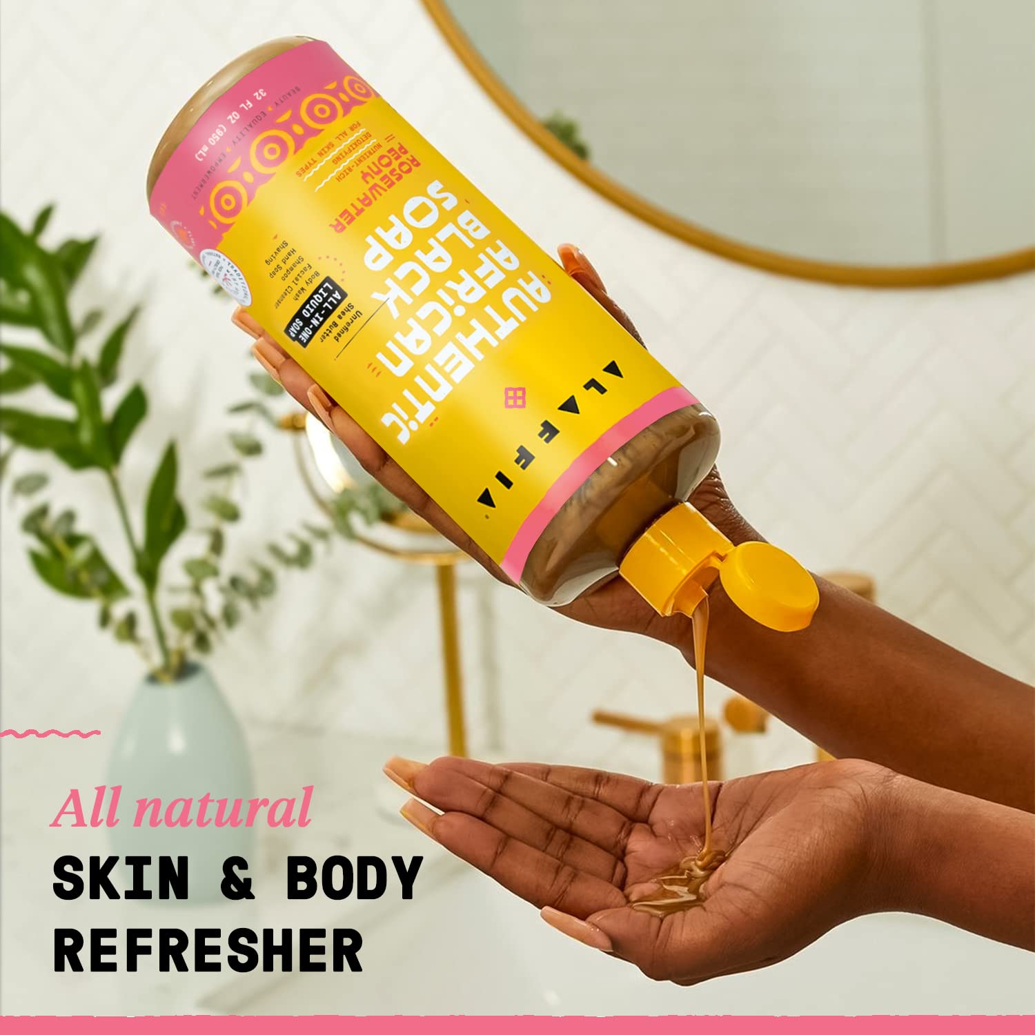 Alaffia Authentic African Black Soap All-In-One, Multi-Purpose Face  Body Wash, Shampoo  Shaving Soap, Suitable For All Skin Typ