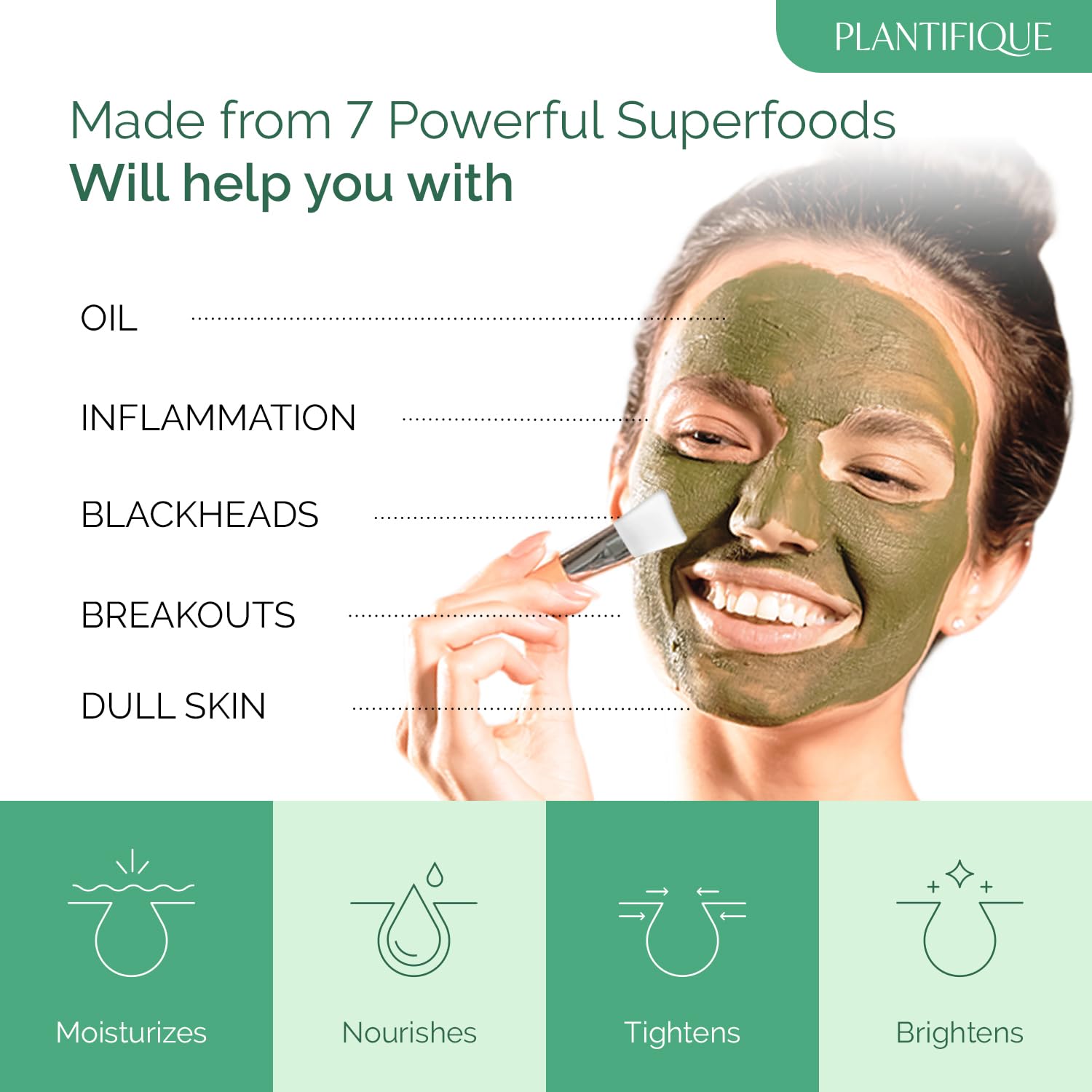 Plantifique Korean Skin Care Detox Face Mask With Avocado & Superfoods - Hydrating Clay Mud Mask Dermatologist Tested For Face A