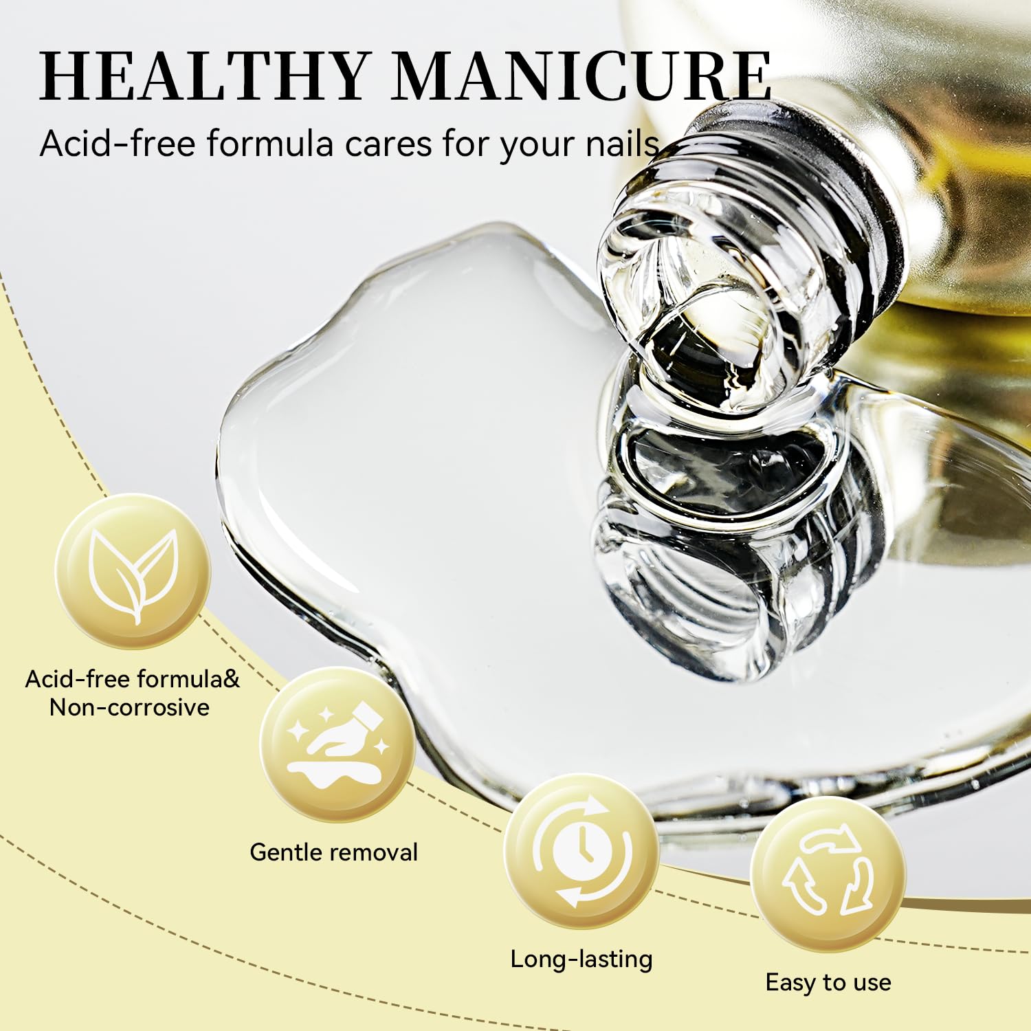 JODSONE 2-in-1 Base Coat - 16.5ml No Wipe, Warmly Removable Foundation for Gel Nail Polish & Tips. U V/LED Cured, Long-Lasting,