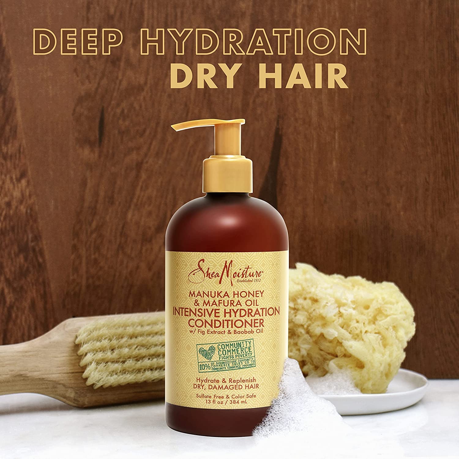 Shea Moisture Conditioner, Sulfate-Free - Manuka Honey & Mafura Oil Intensive Hydration Conditioner for Dry, Damaged Hair Repair