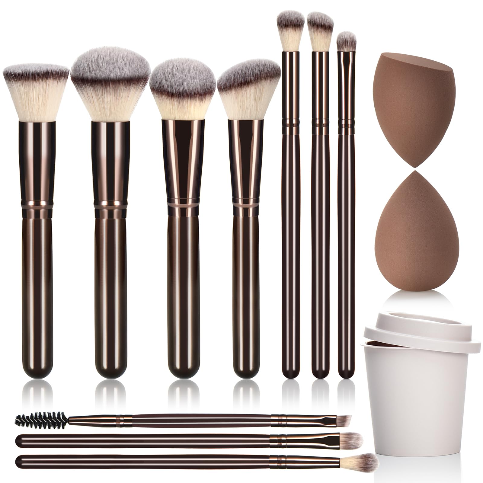 31pcs Makeup Brushes Purple And Makeup Sponges And With Tools Combination Wooden Make up Brushes For Girls Silicone Makeup Brush