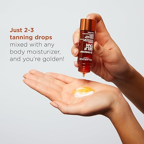 Clarins Self Tanning Body Booster  Self Tanning Drops For Body To Mix With Moisturizer  Natural, Long-Lasting, Streak-Free, Buil