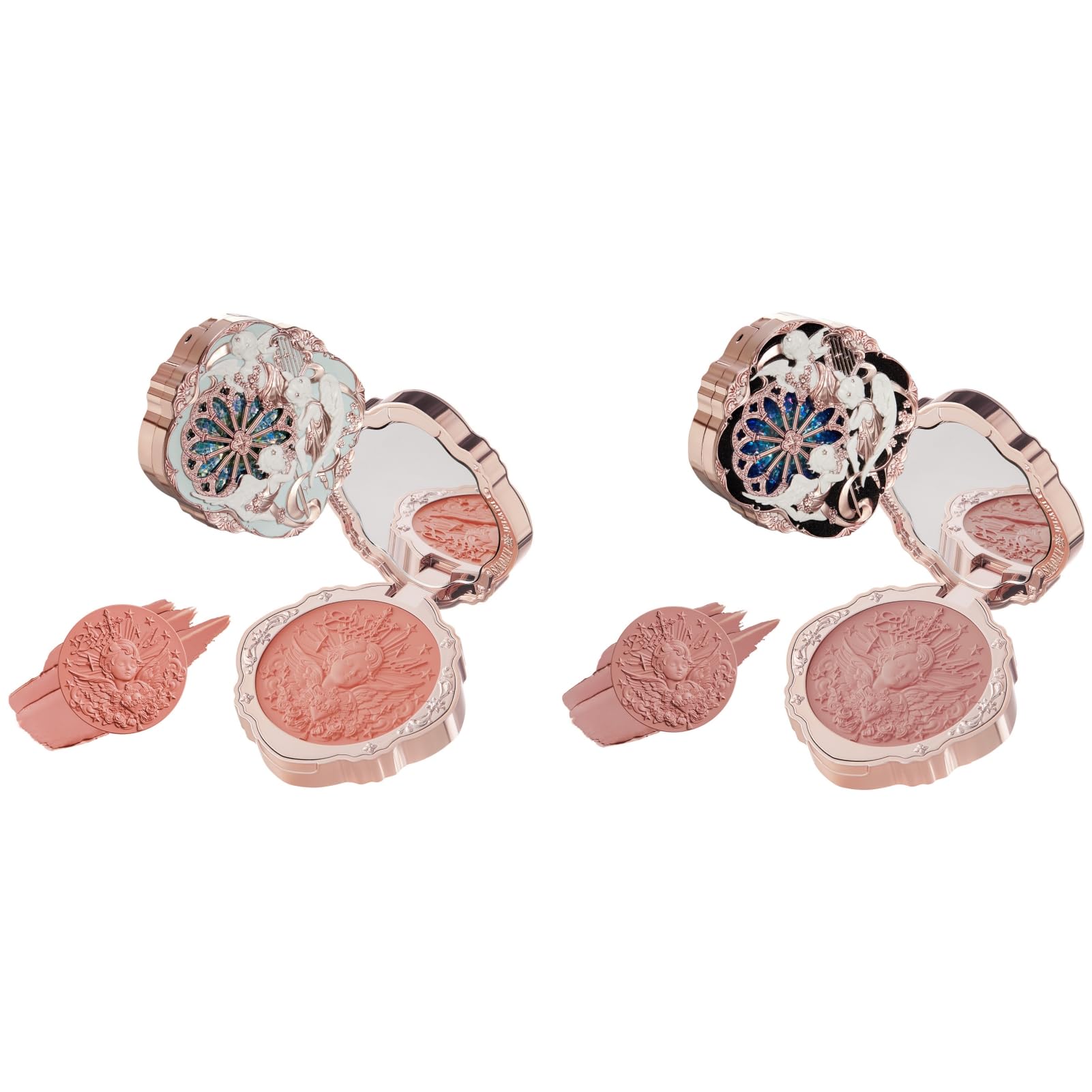 Flower Knows Little Angel Cream Blush Set,Muted Red Hydrating Blush for Cheeks,Buildable & Blendable Dewy Face Makeup,Soft Long